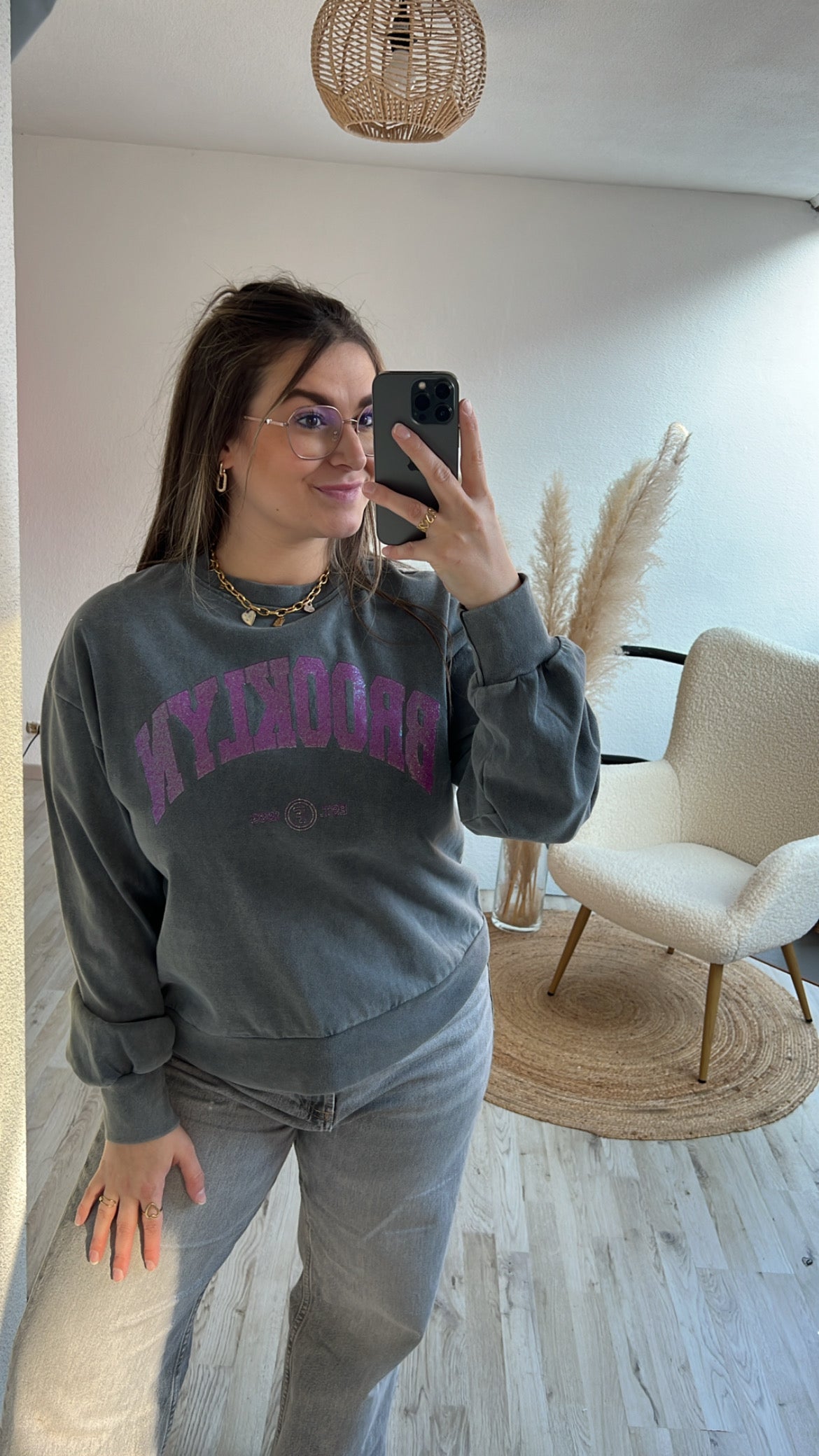 Brooklyn sweater grijs