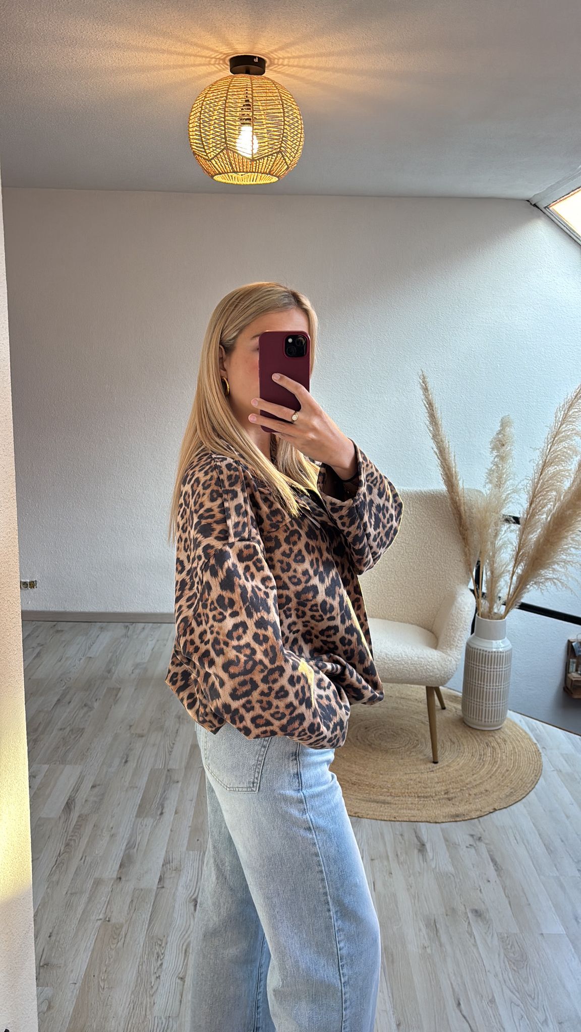 Suede bomber leopard