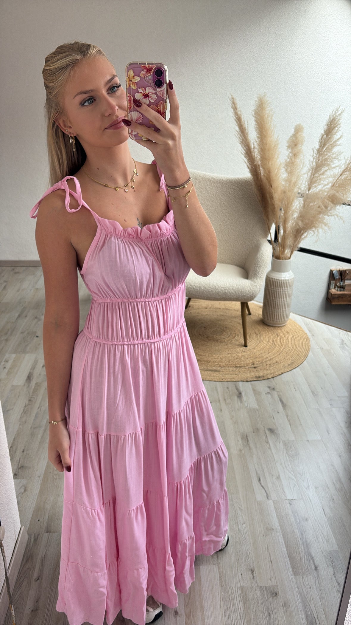 Maxijurk roze