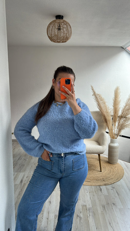 Teddy sweater blauw