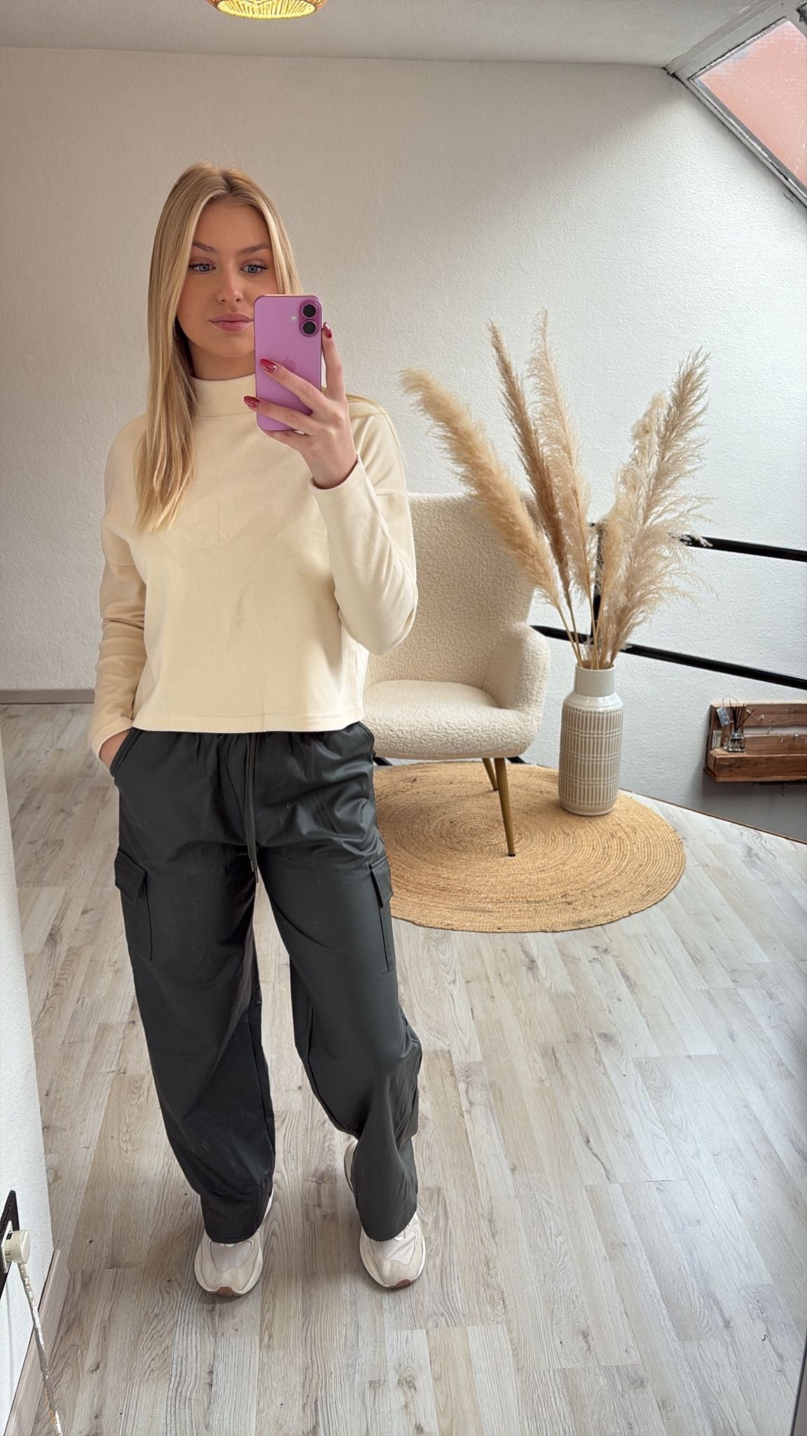 Lederlook broek
