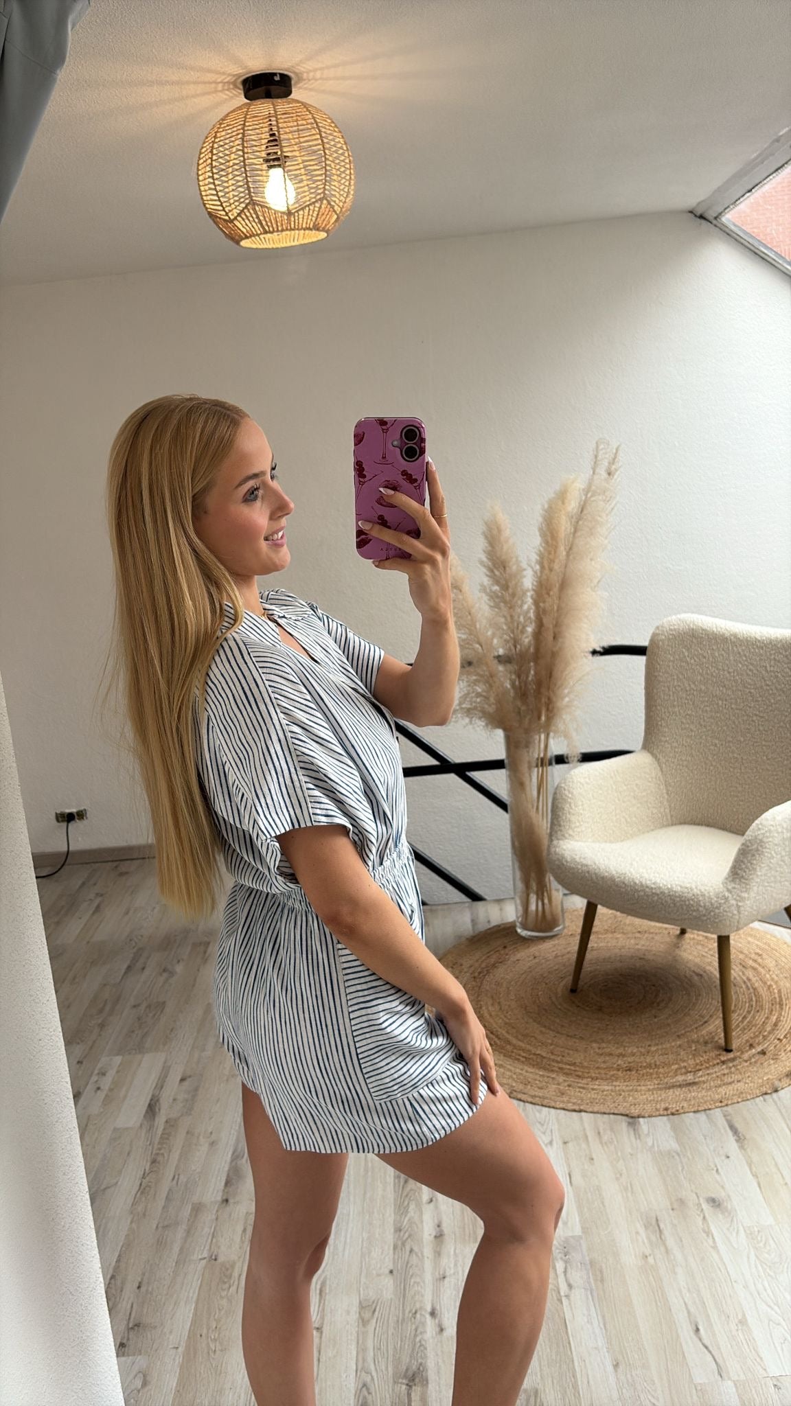 Gestreepte playsuit