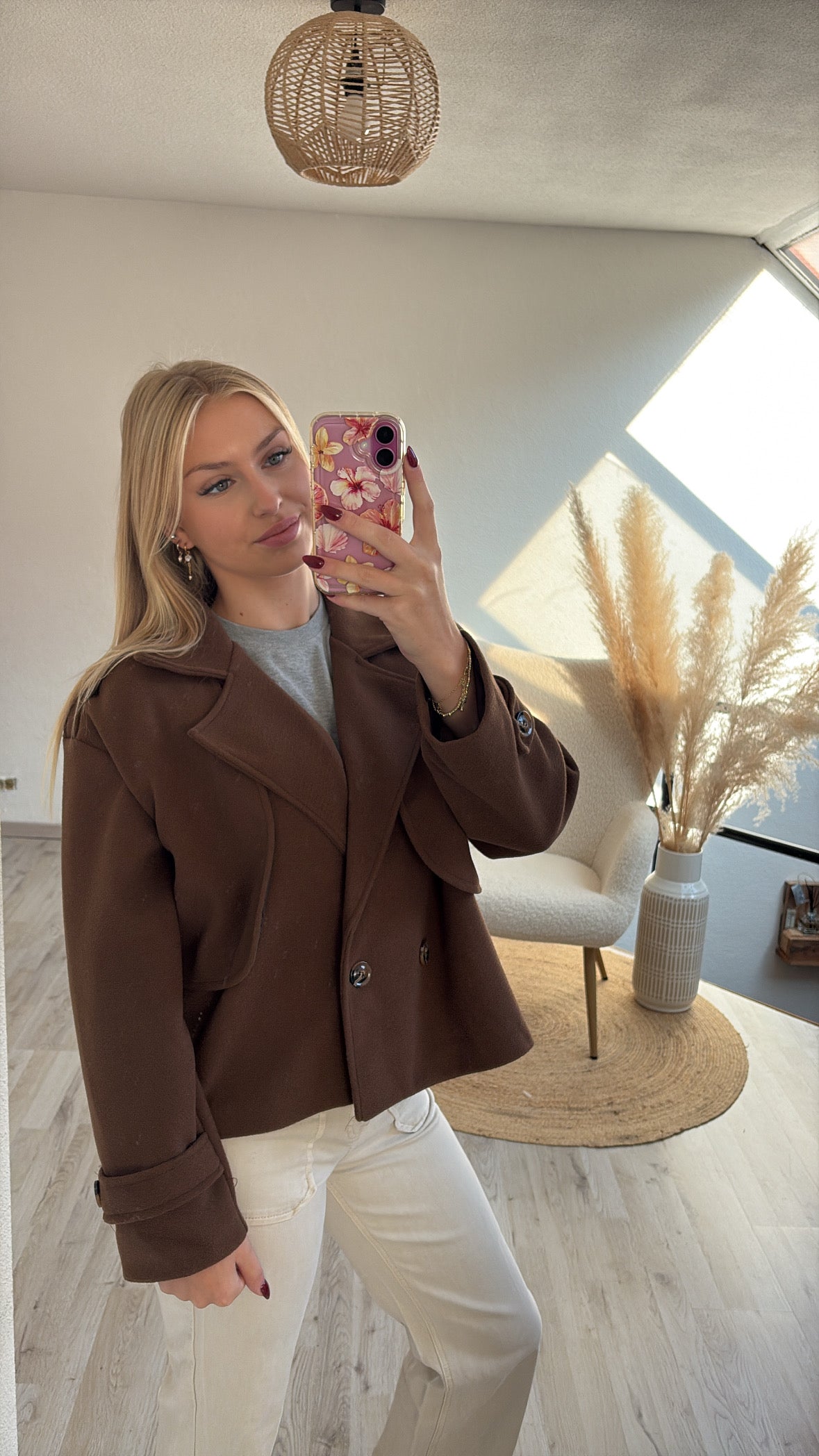 Trenchcoat kort choco