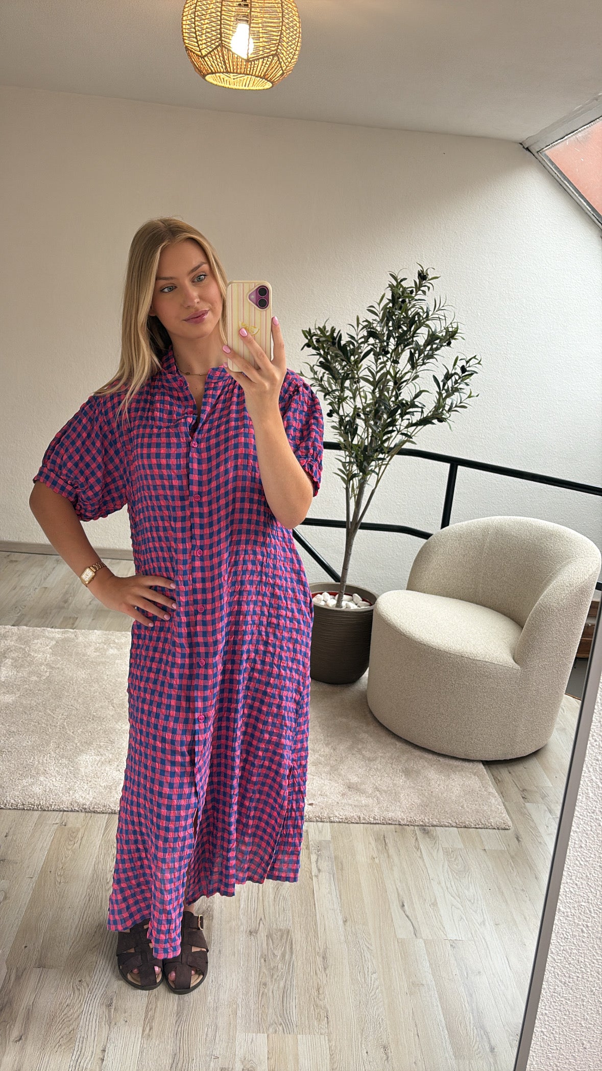 GERUITE JURK BLAUW-ROZE