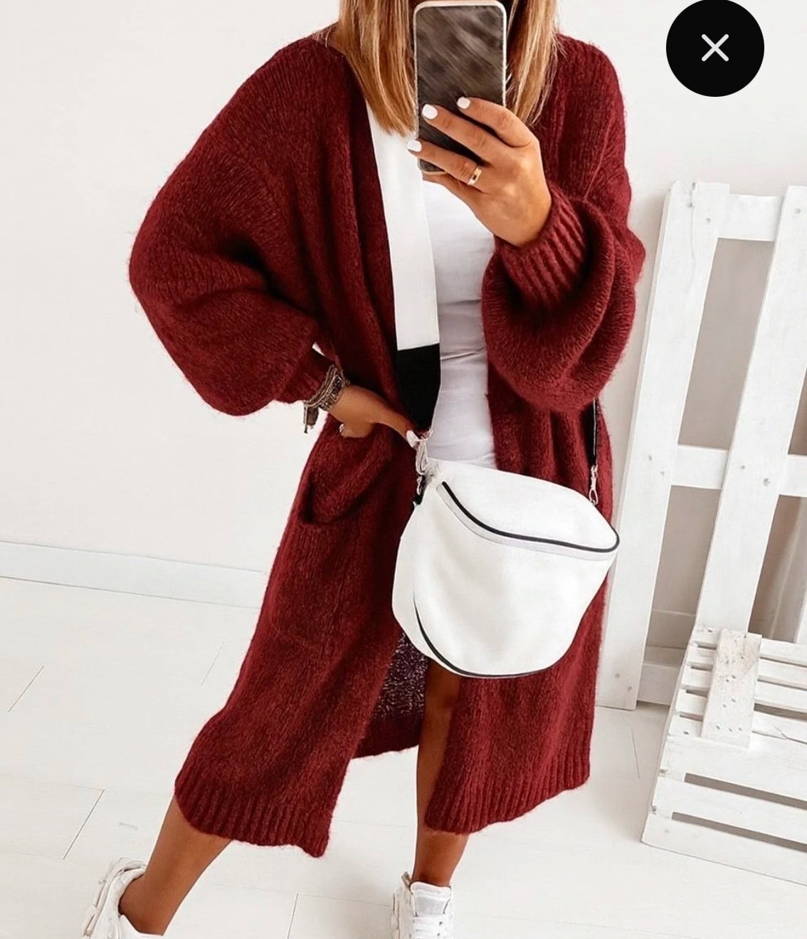 Mohair cardigan burgundy