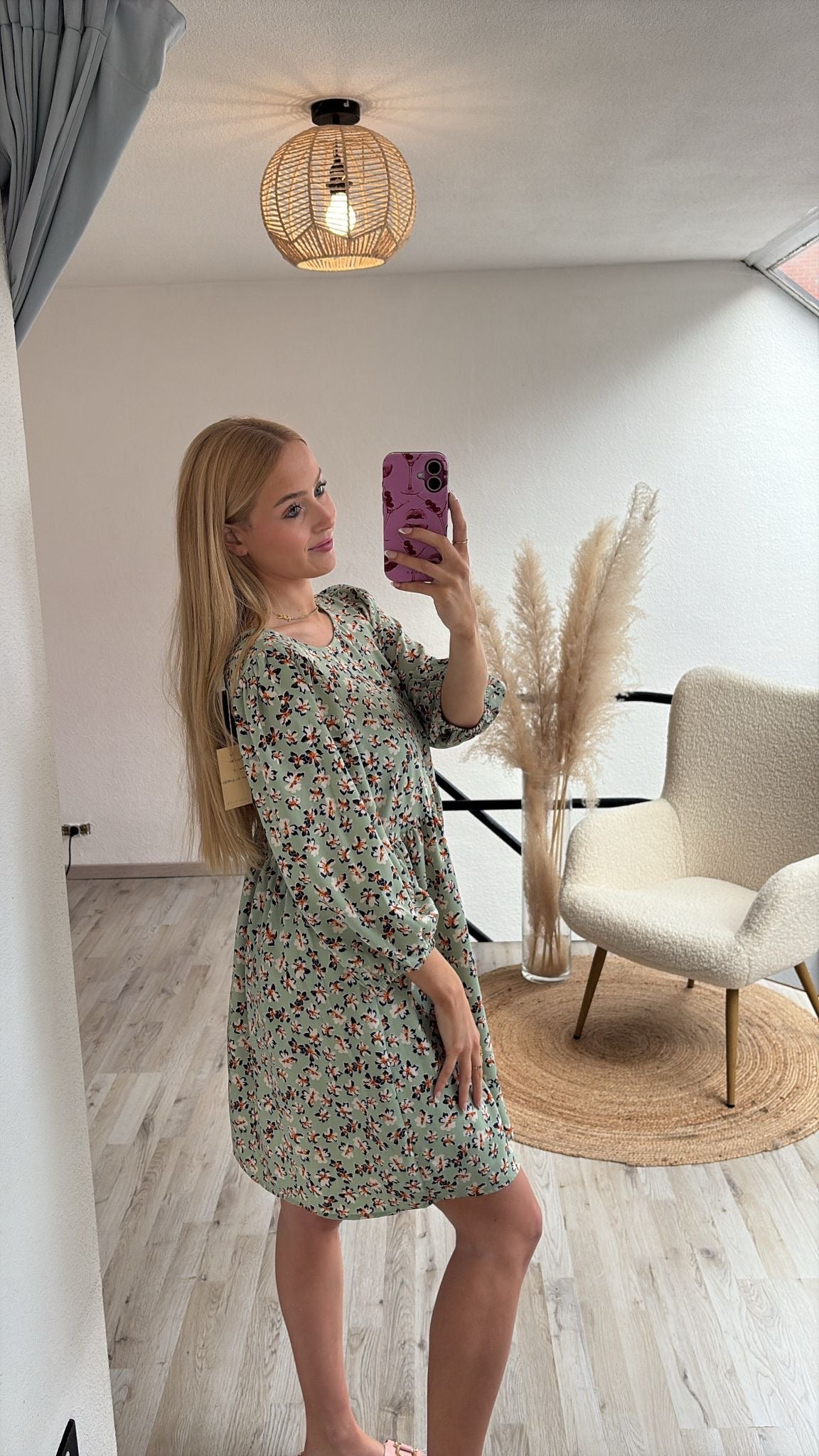 Groene jurk print