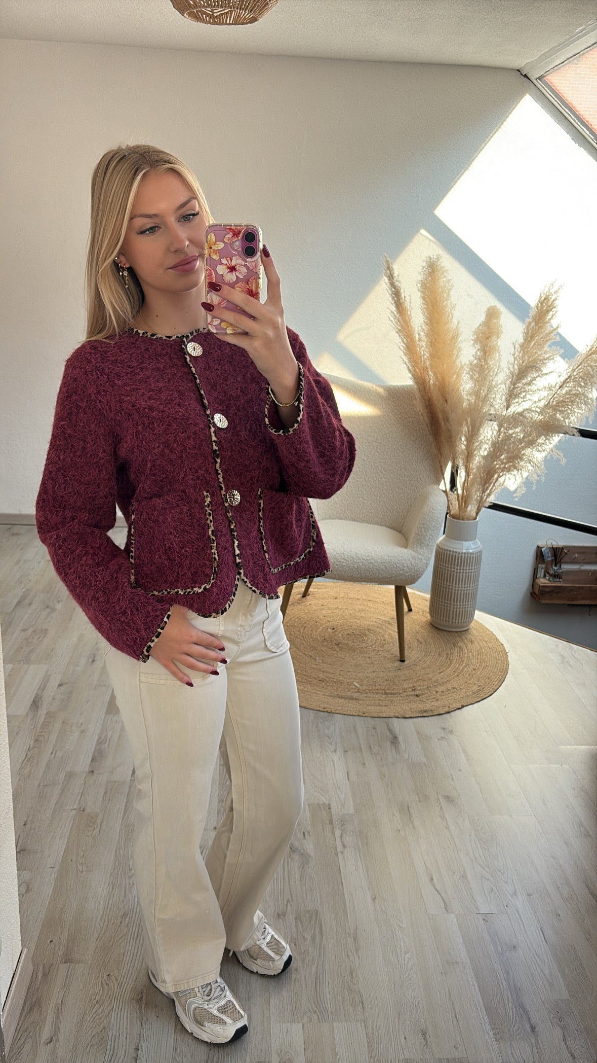 Teddy jacket burgundy