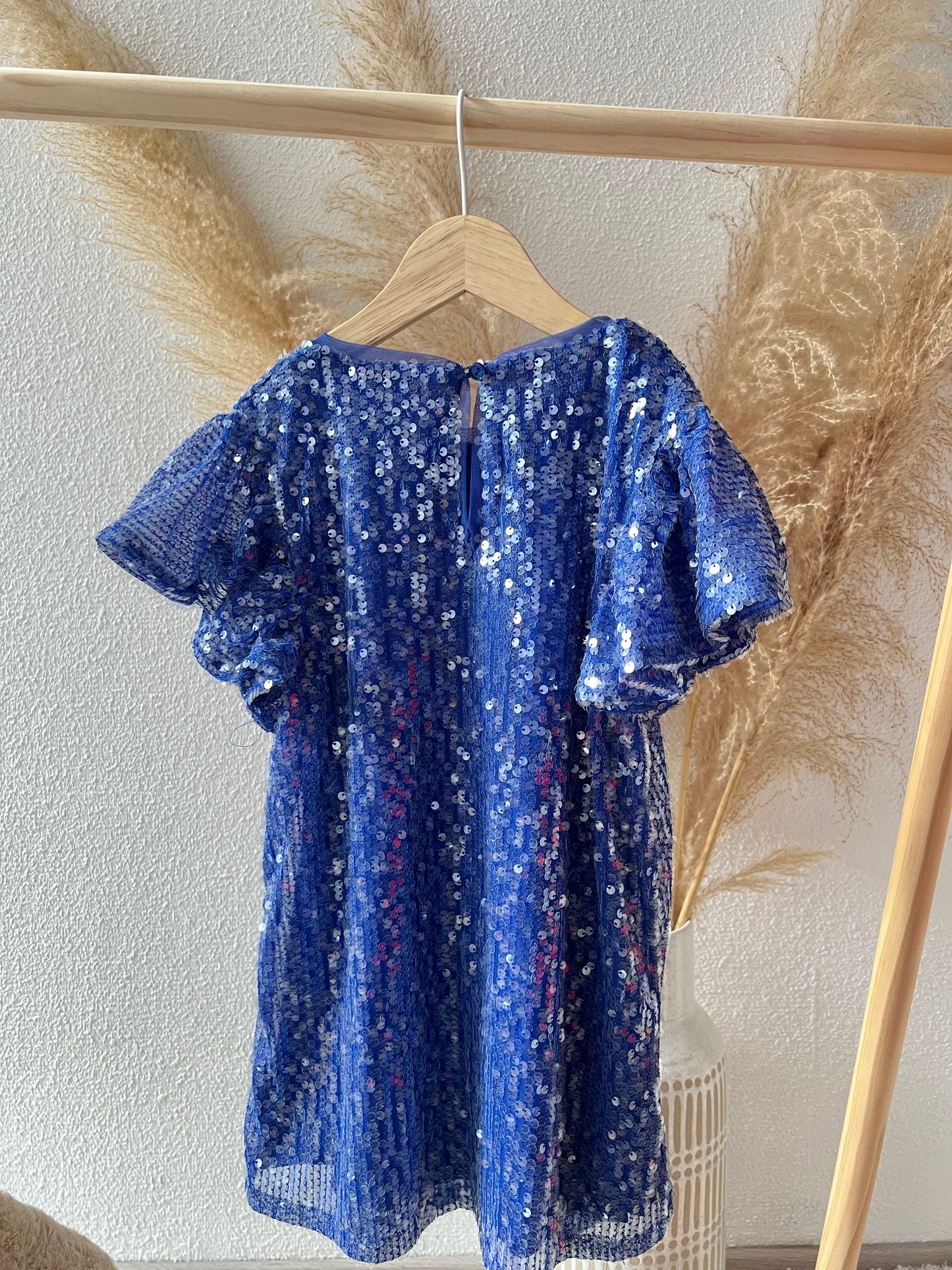 Glitterjurk blauw