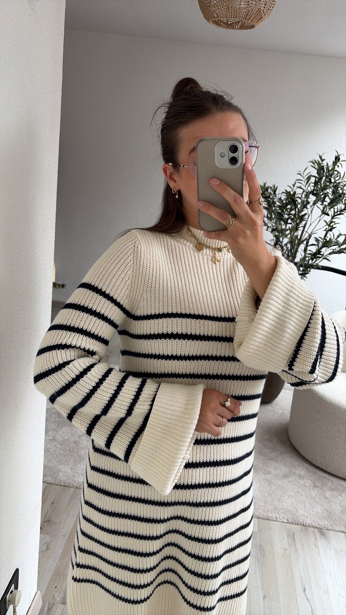 KNITTED JURK GESTREEPT
