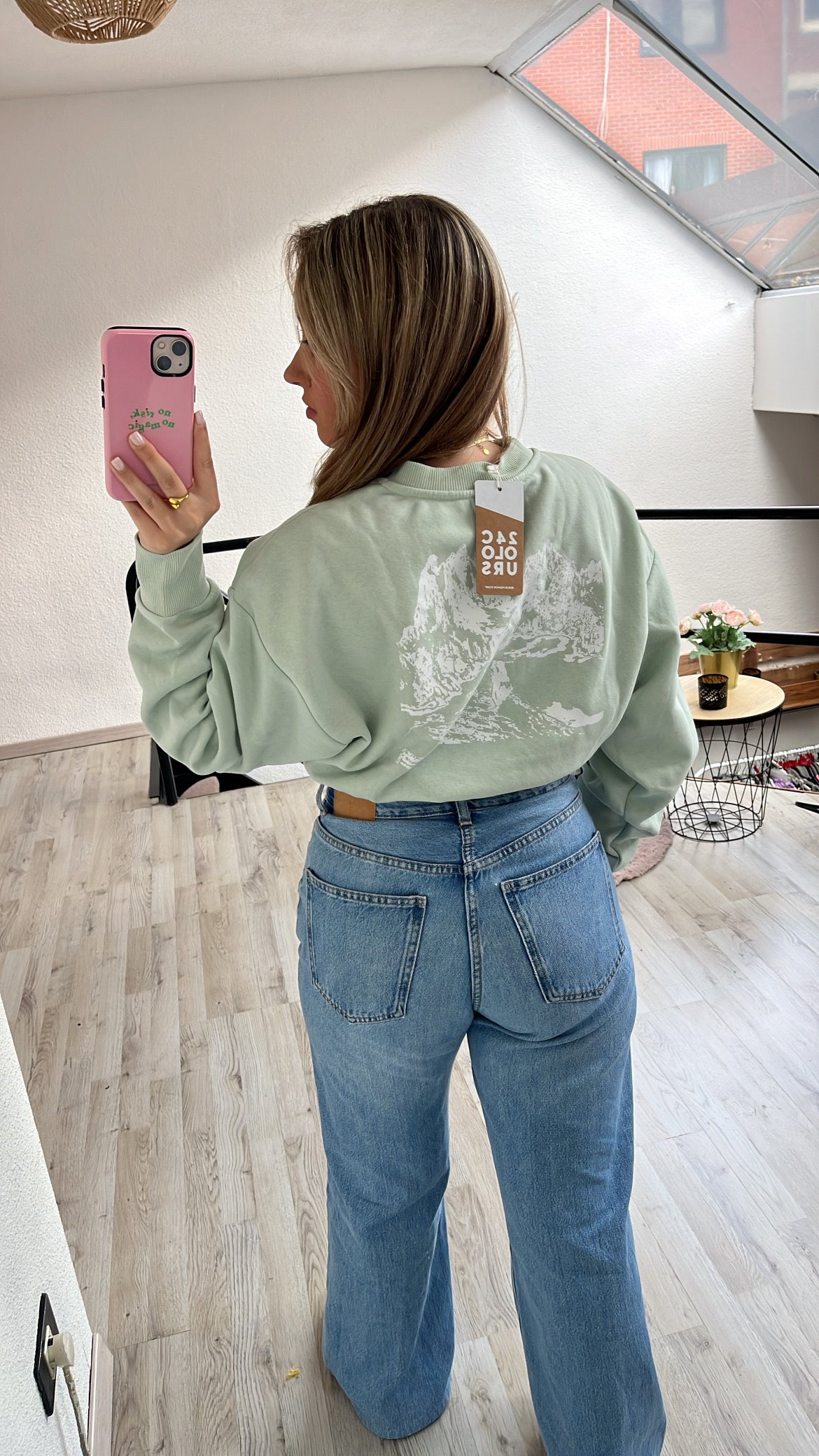 Mintgroene trui