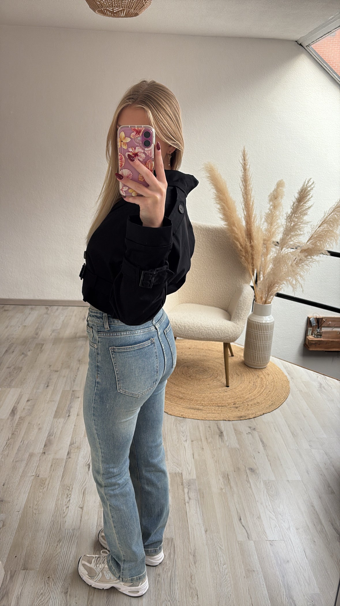 Trenchcoat kort zwart