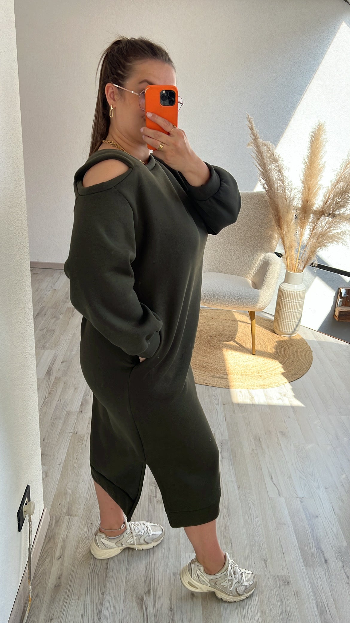 Sweaterjurk khaki