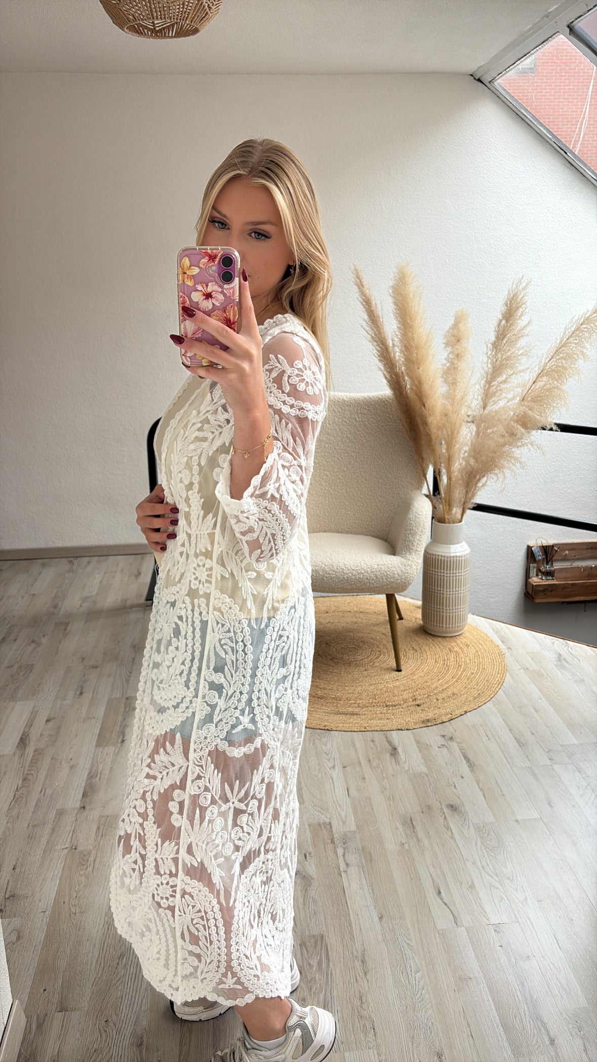 Kanten kimono wit