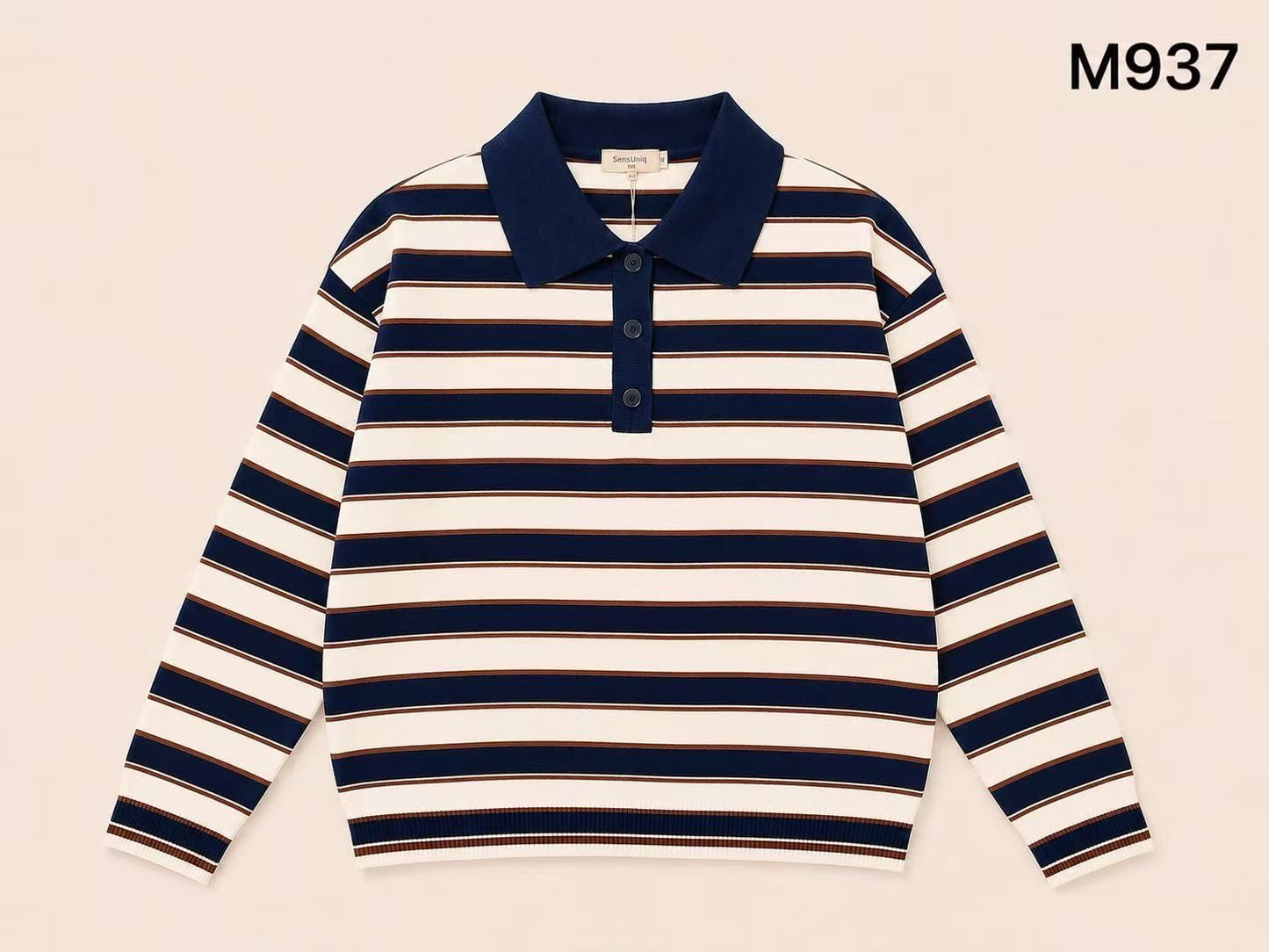 KNITTED POLO MARINE