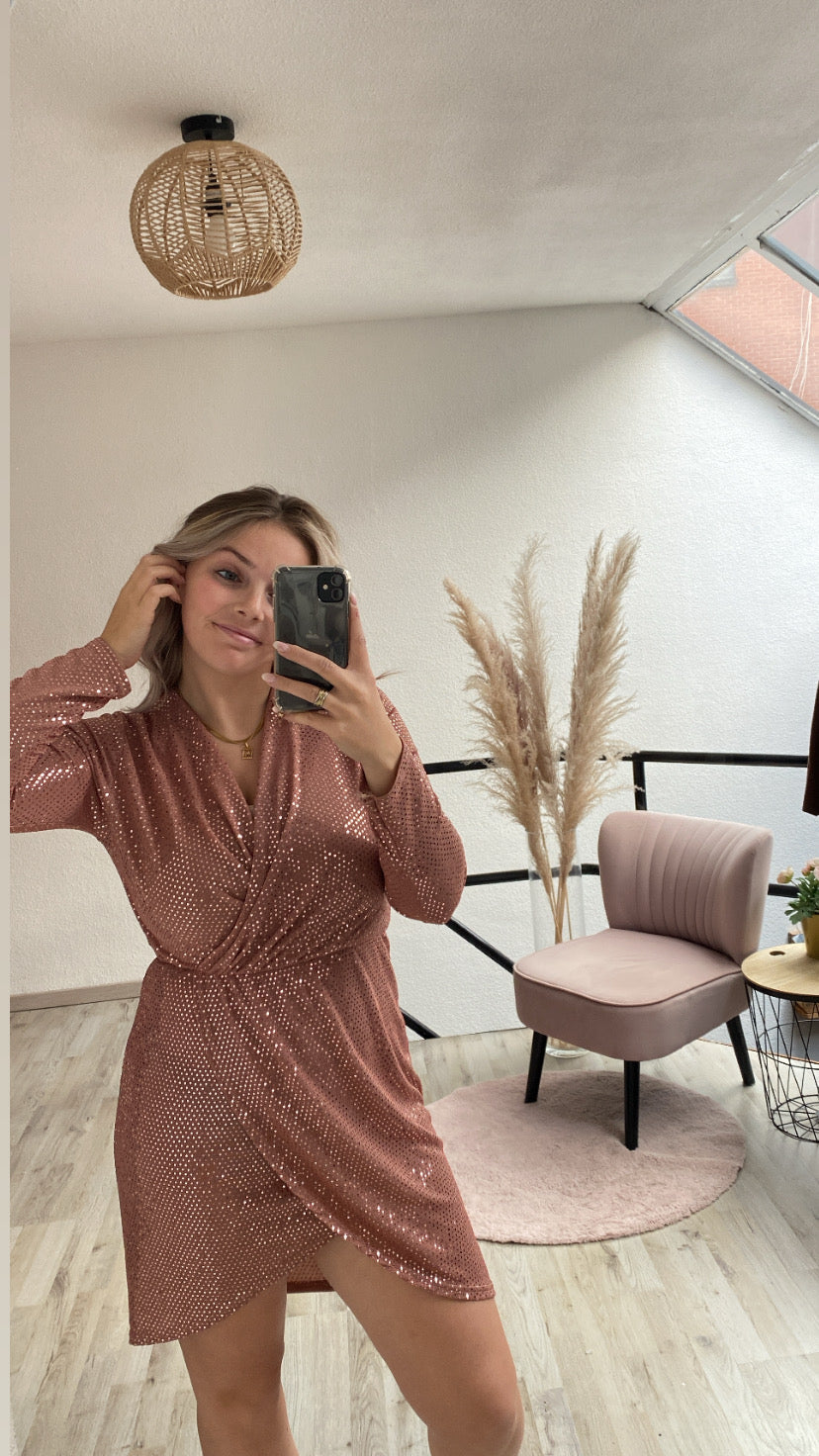 Glitterjurk roze