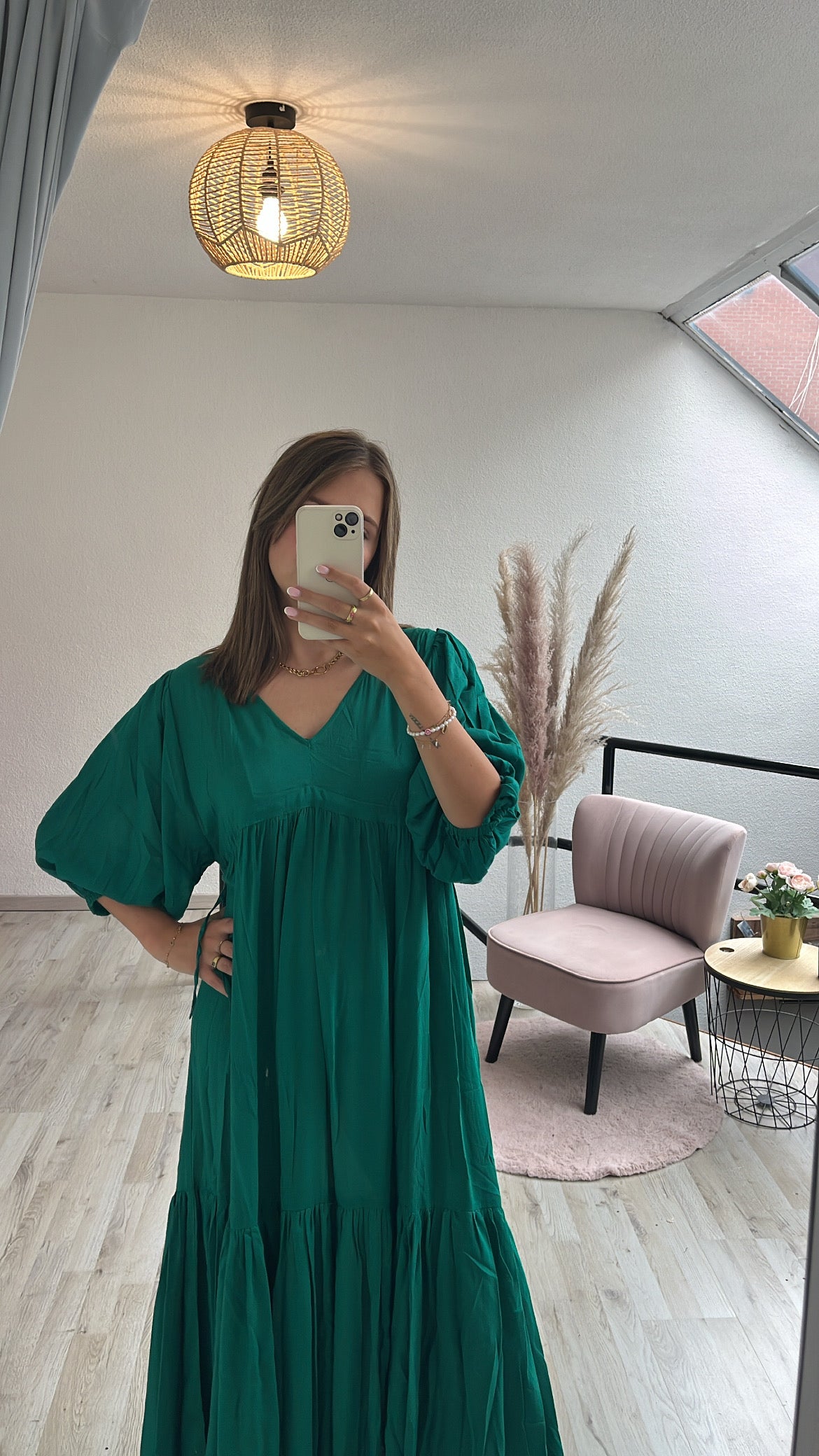 Groene maxijurk