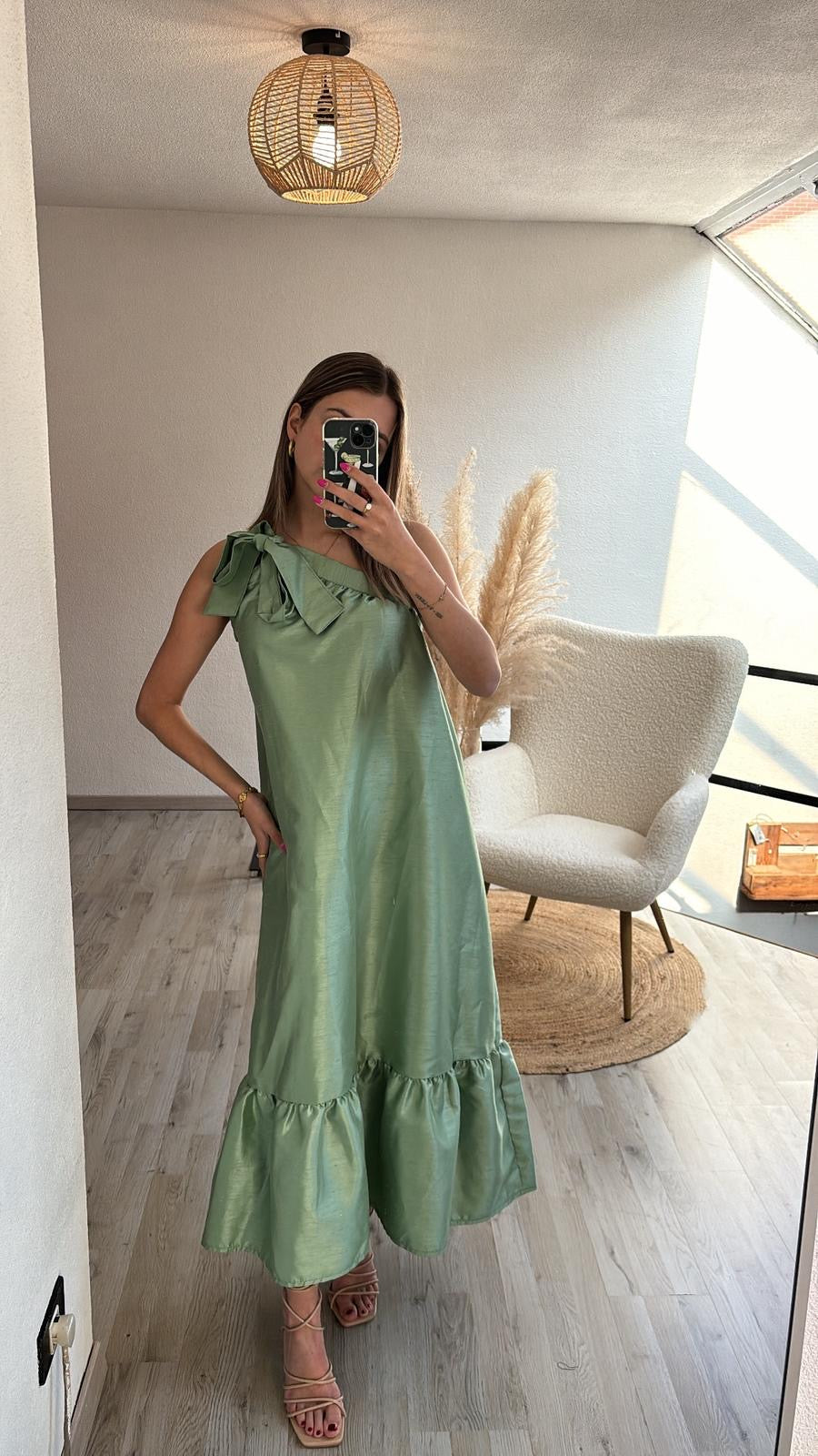 One shoulder maxijurk