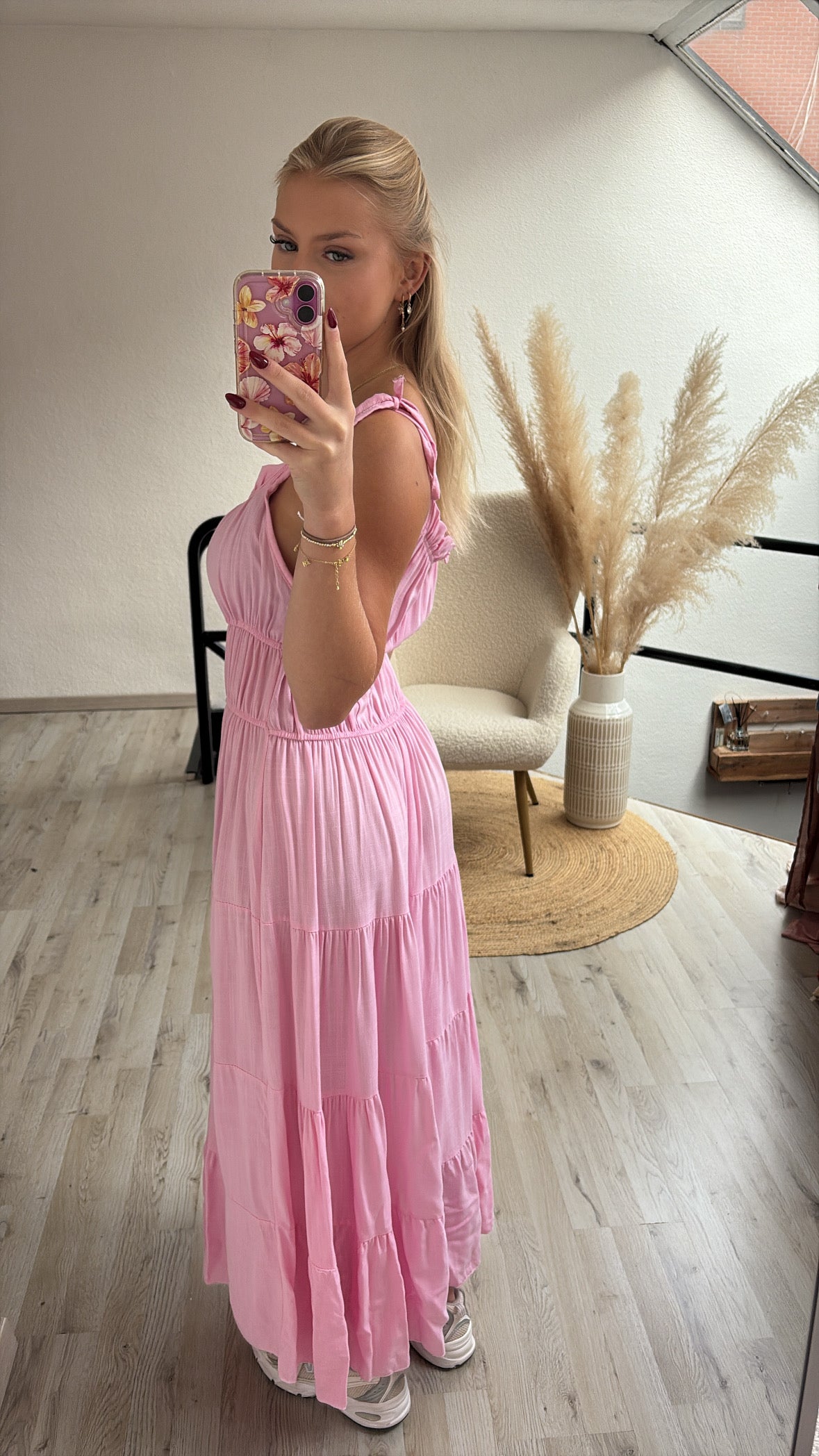 Maxijurk roze