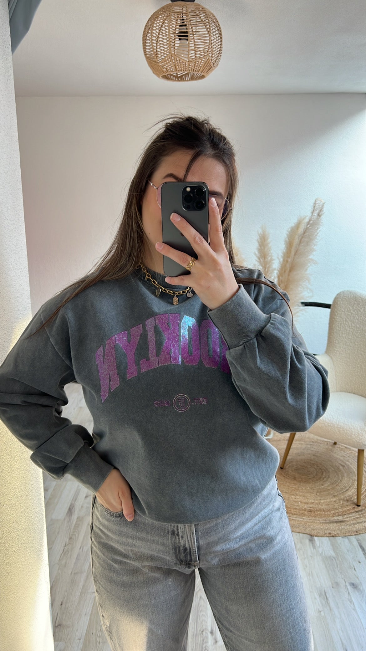 Brooklyn sweater grijs