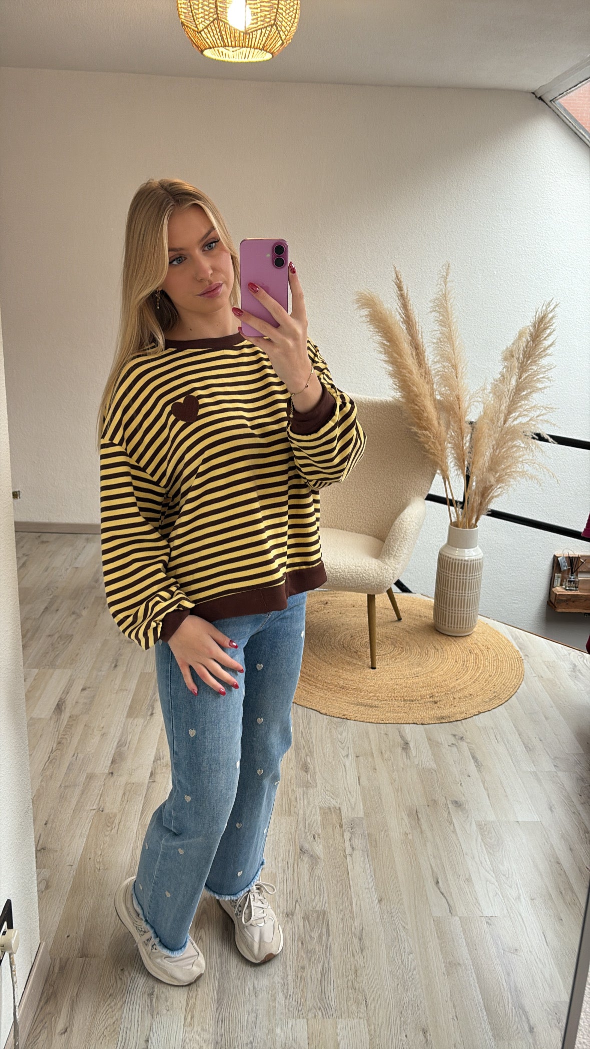 Gestreepte pull hartje