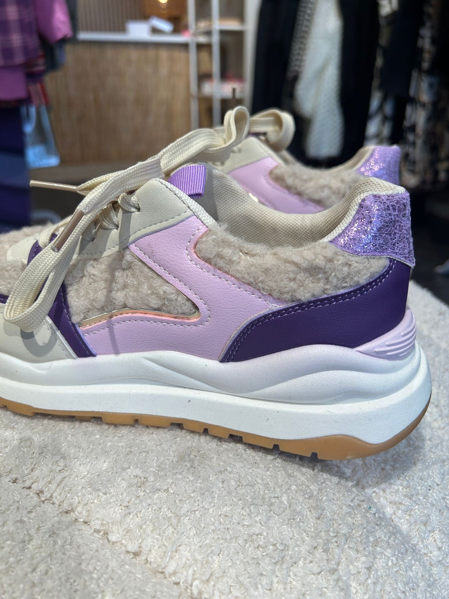 Teddy sneakers beige/lila