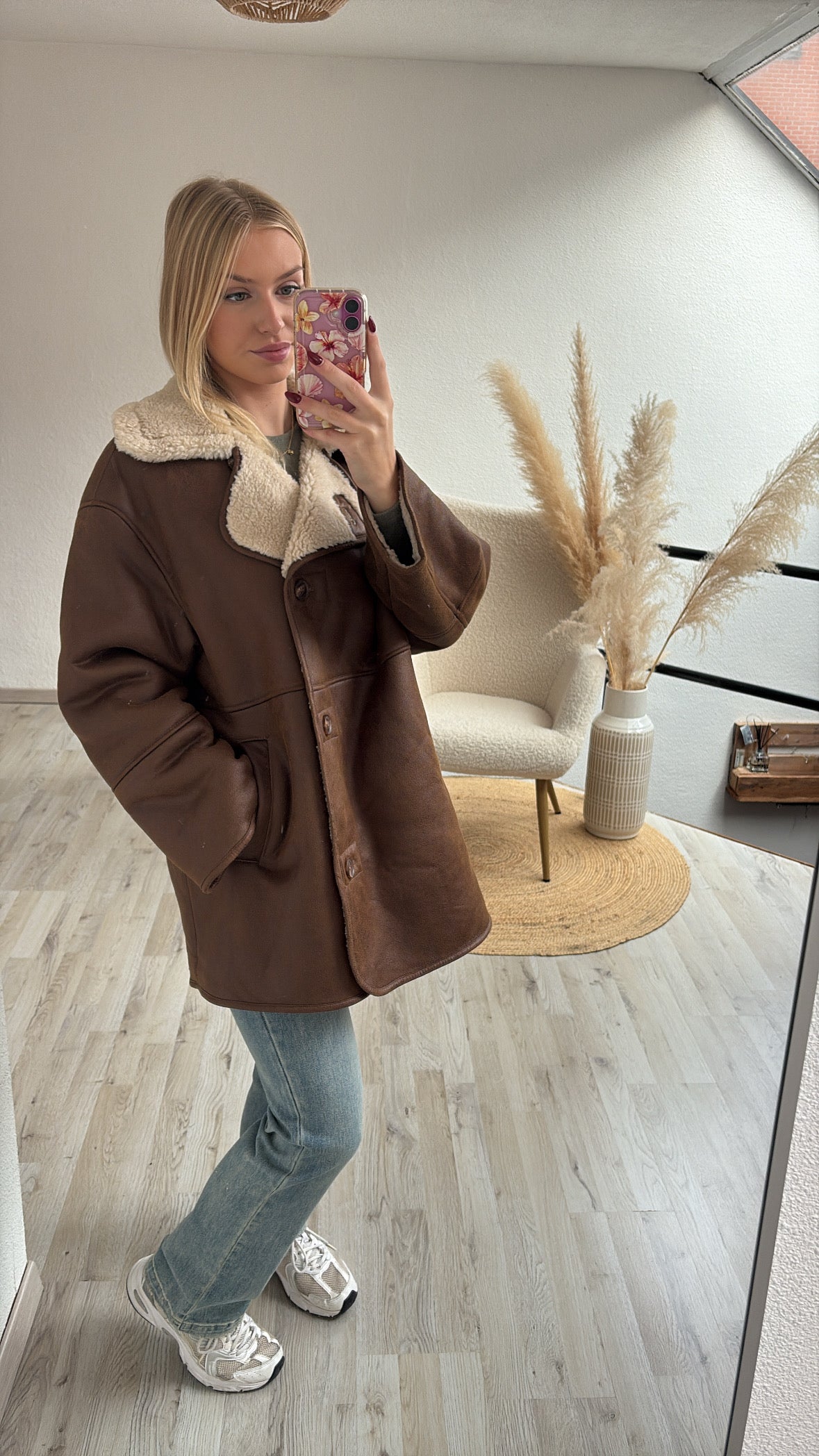 Bruine winterjas