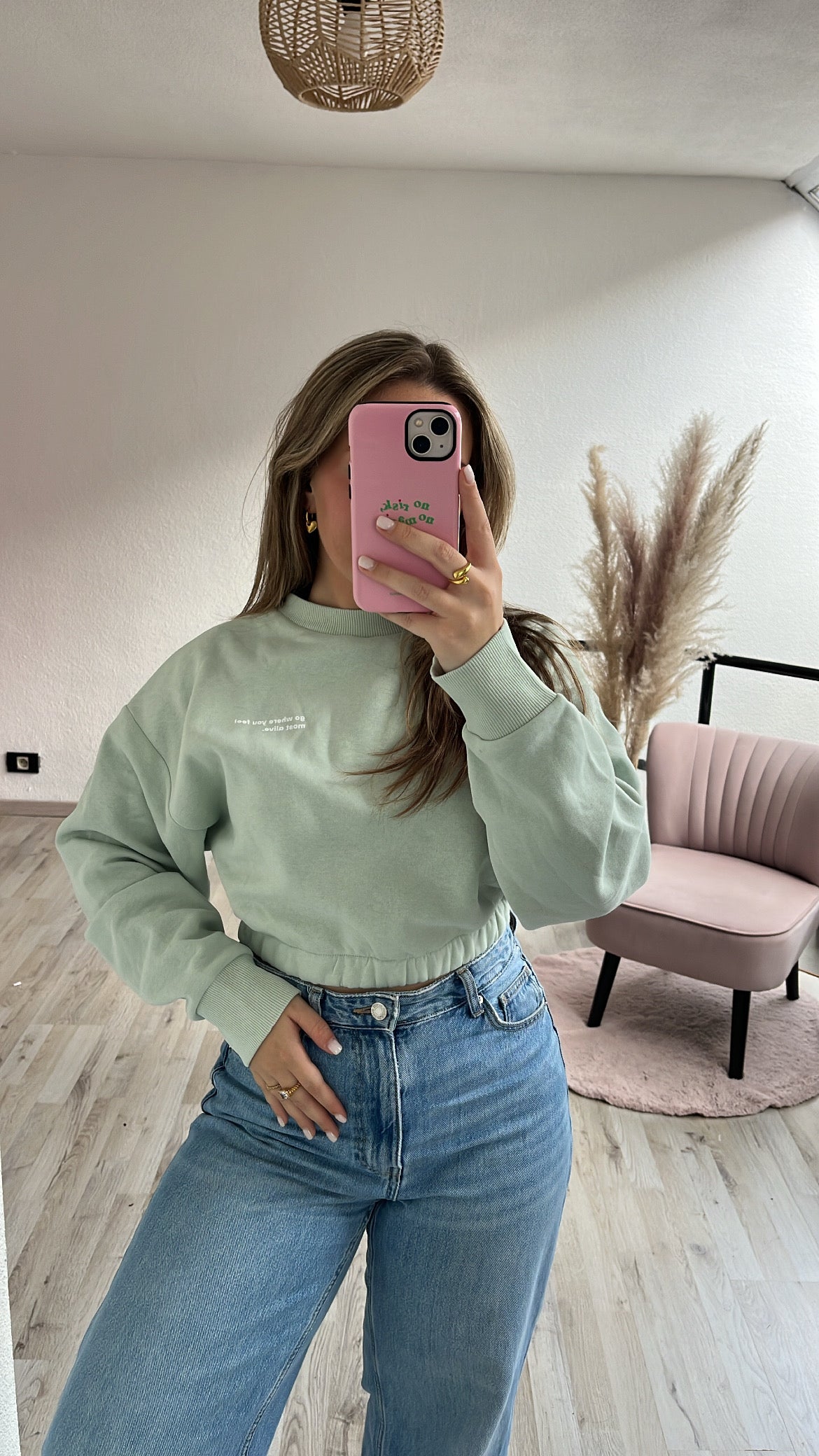 Mintgroene trui