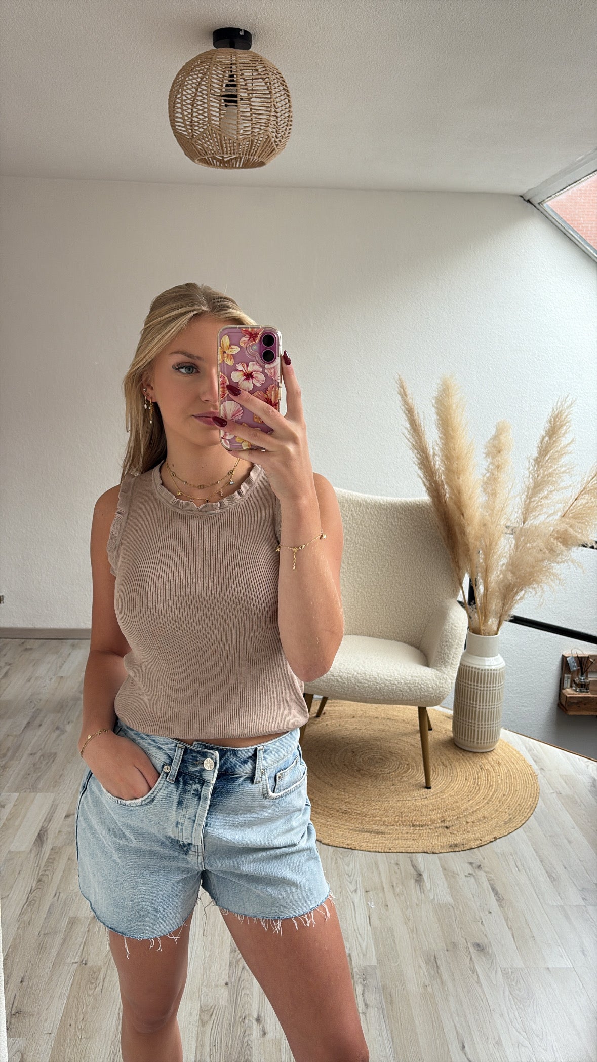 Jeansshort blauw