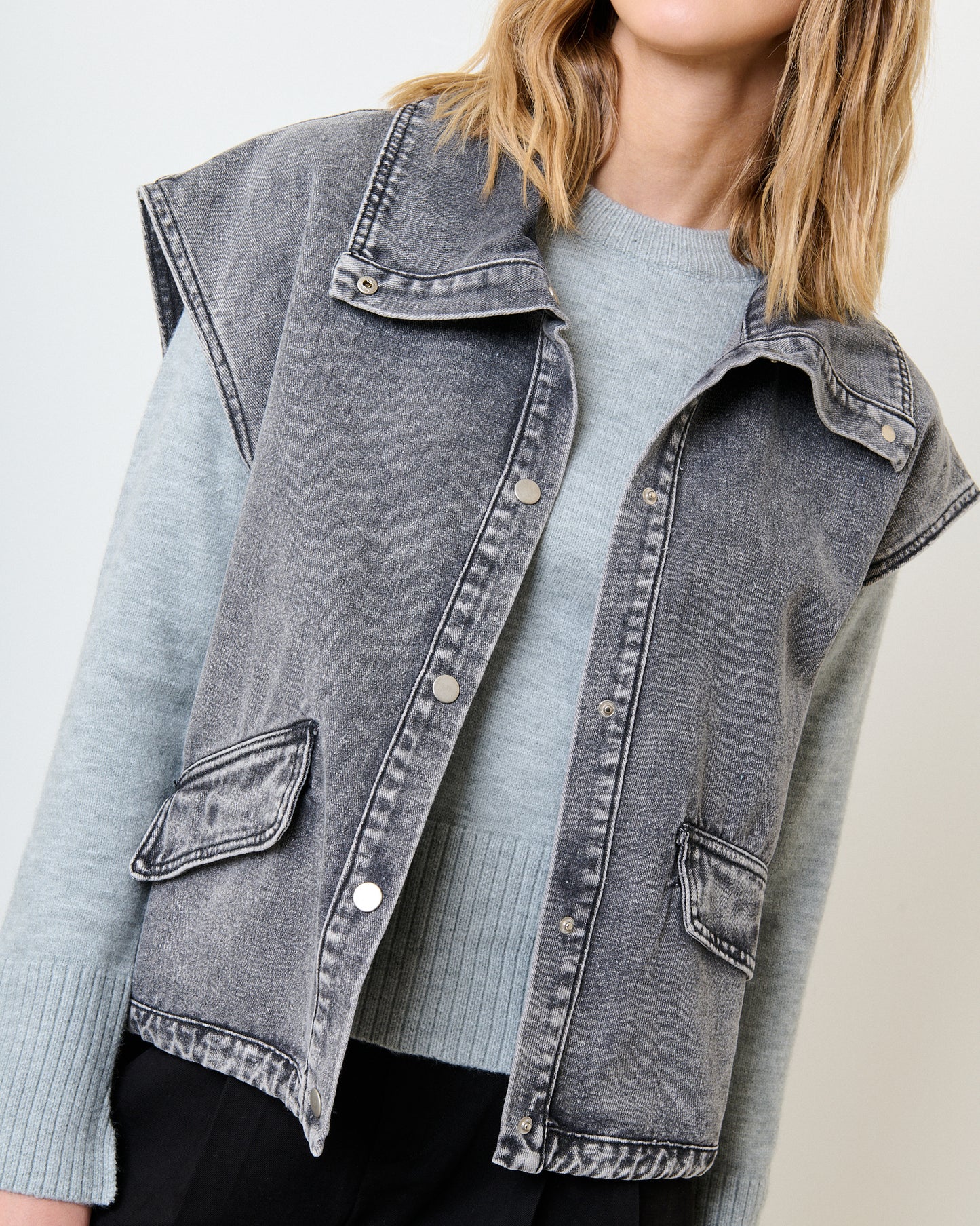 GRIJZE JEANS GILET