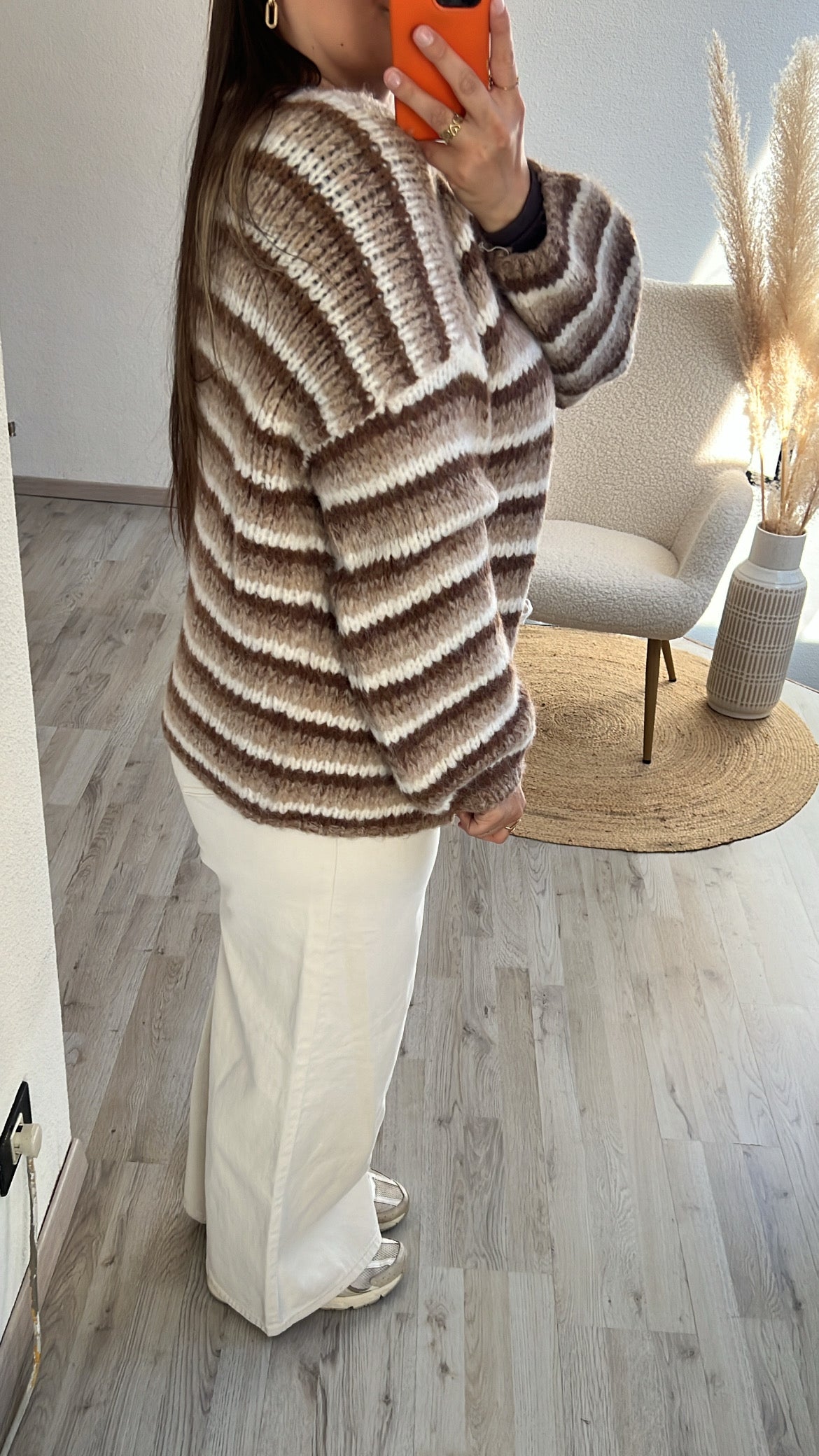 Beige knit cardigan