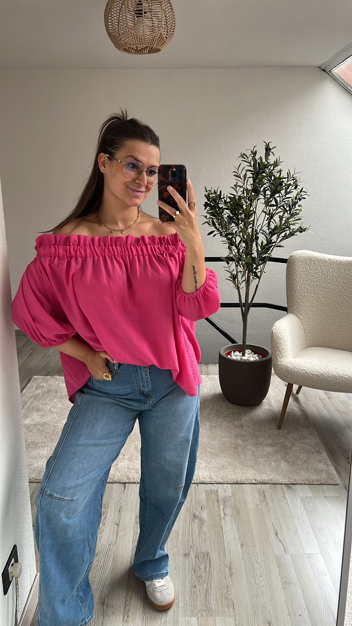 OFF SHOULDER BLOUSE ROZE