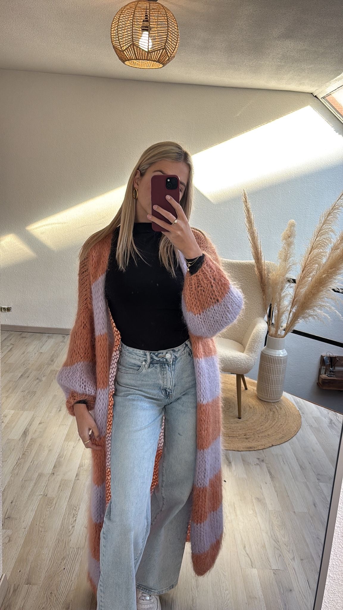 Gestreepte knit cardigan