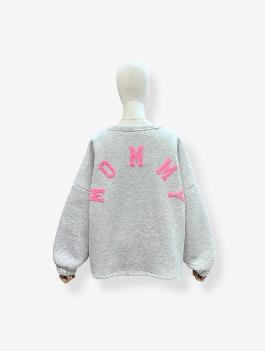 GRIJZE-ROZE MOMMY SWEATER