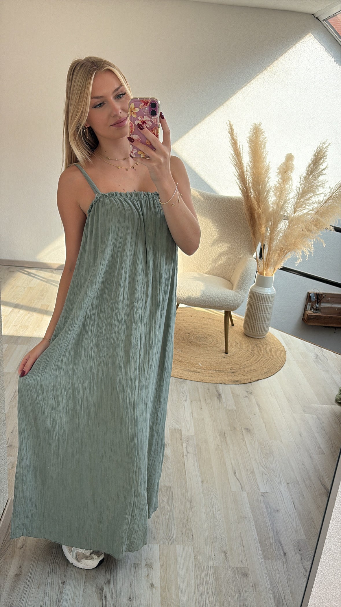Groene maxijurk