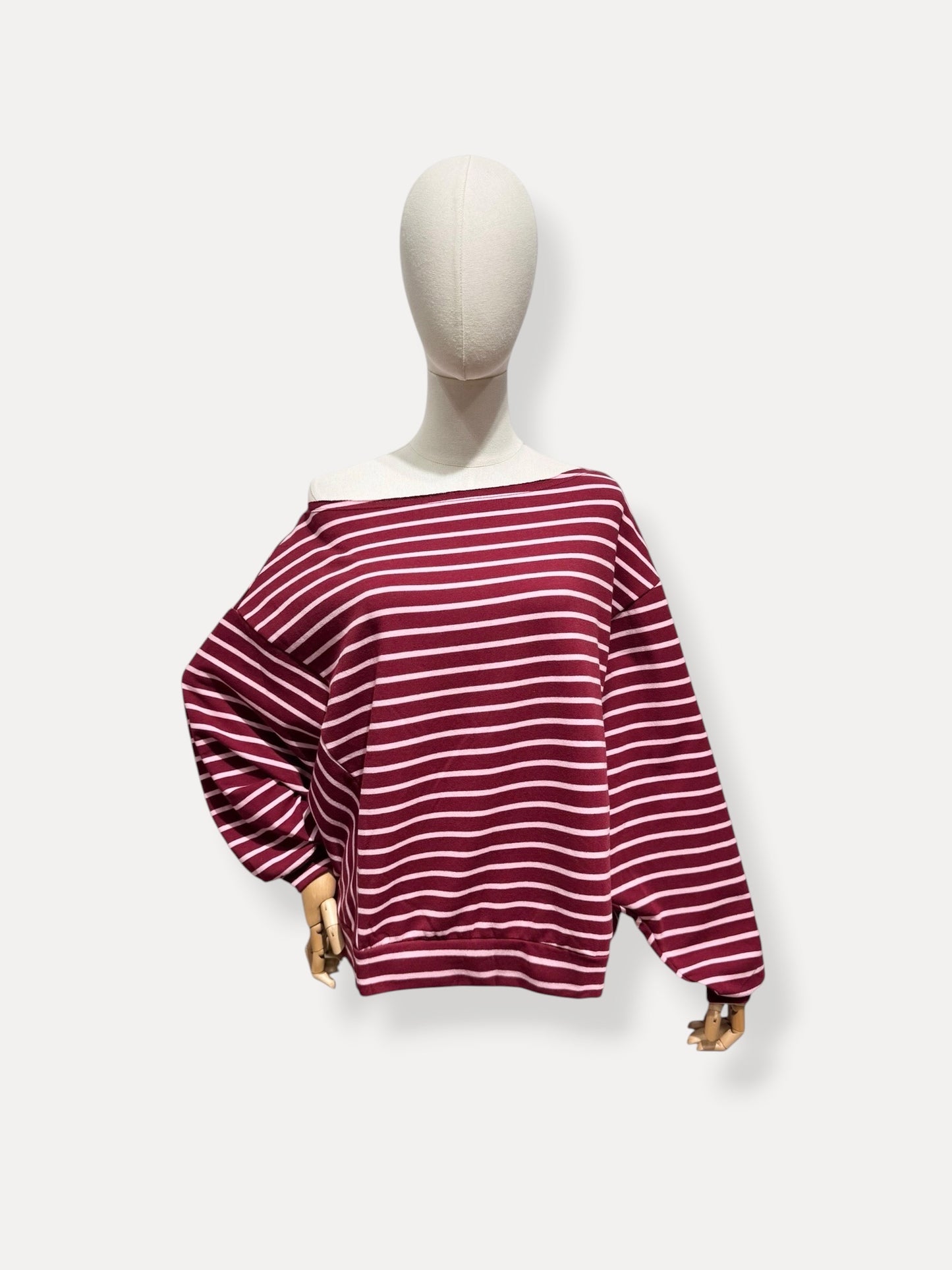 OFF SHOULDER SWEAT BURGUNDY