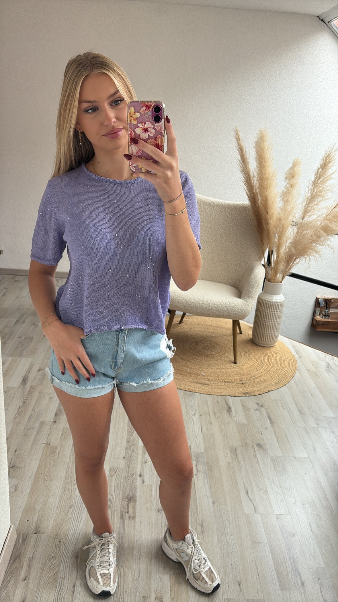 Lila knit shirtje