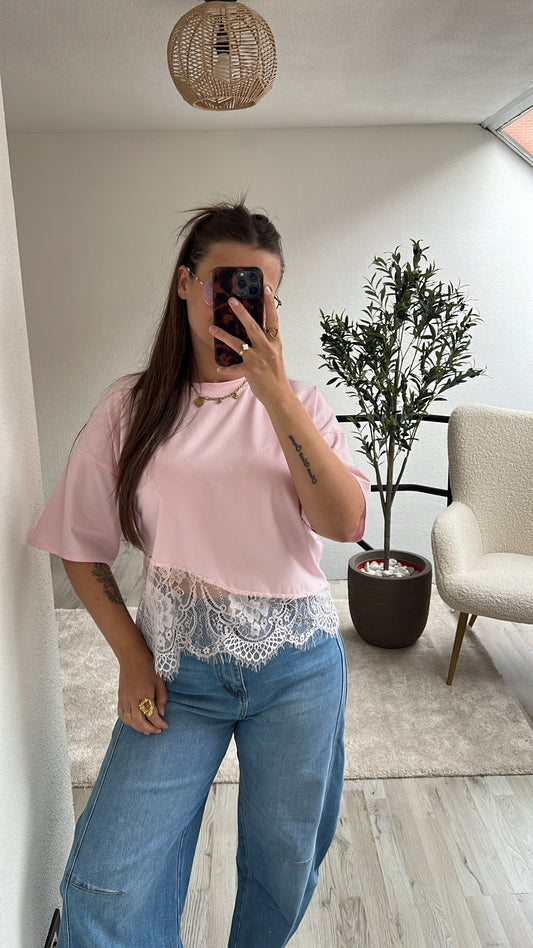 T-SHIRT ROZE KANT