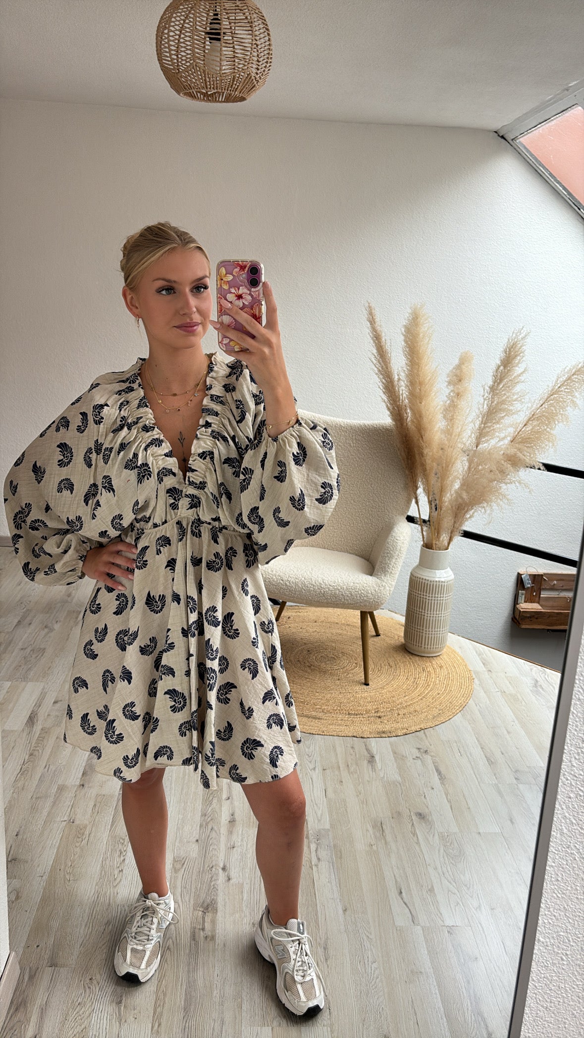 Flowy jurk blauw
