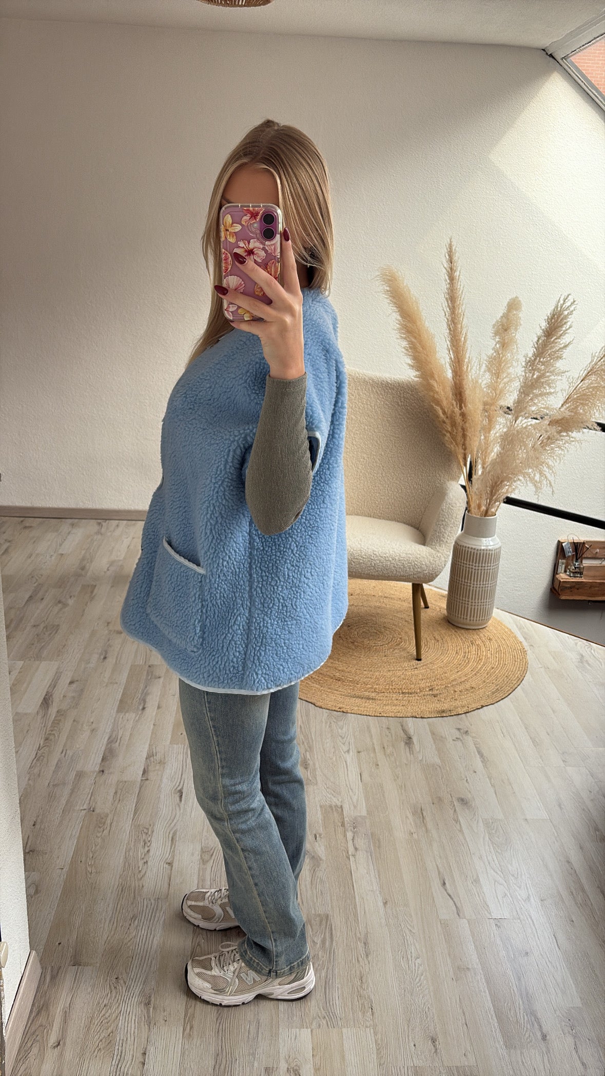 Teddygilet blauw