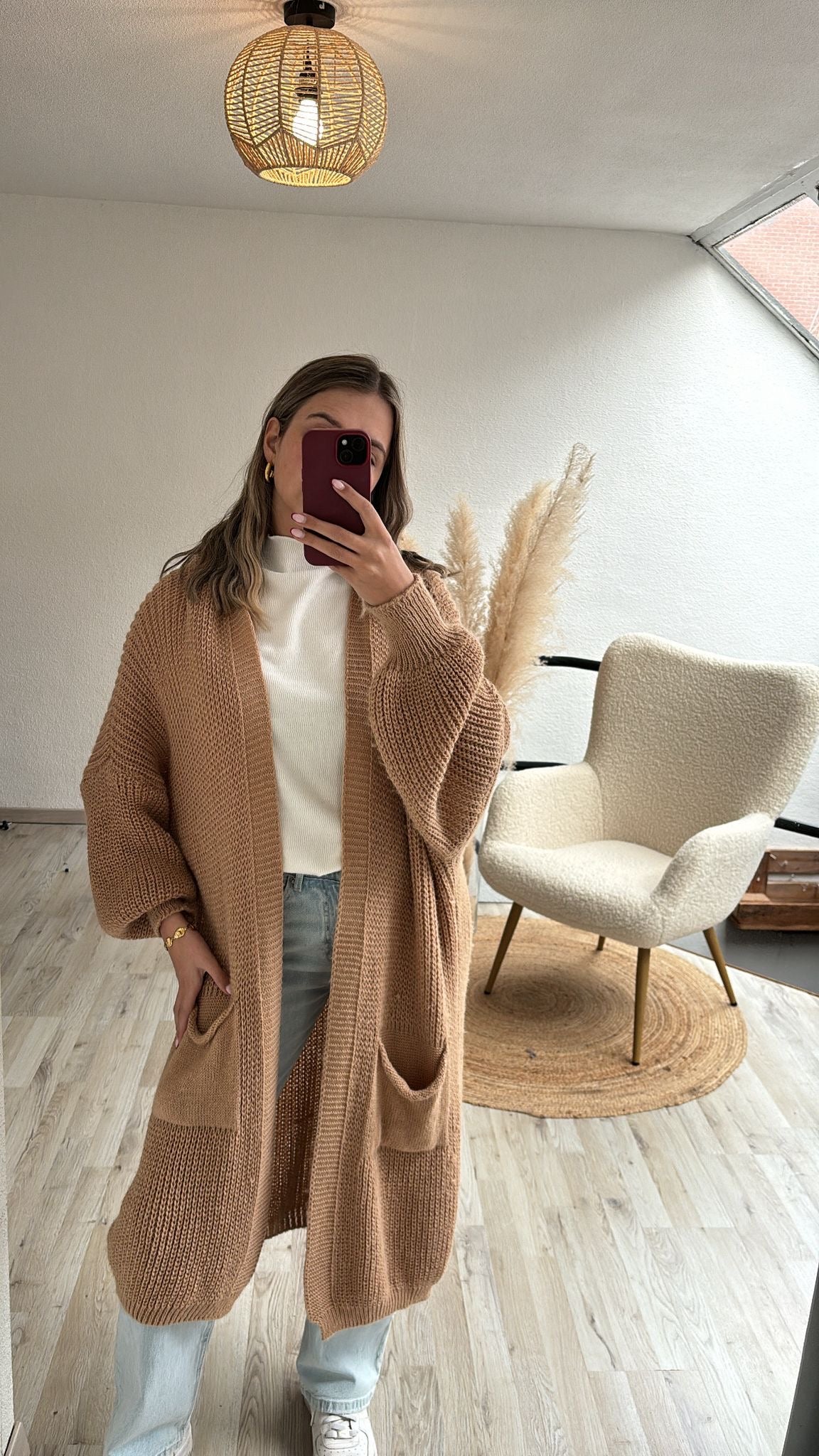 Lange vest camel