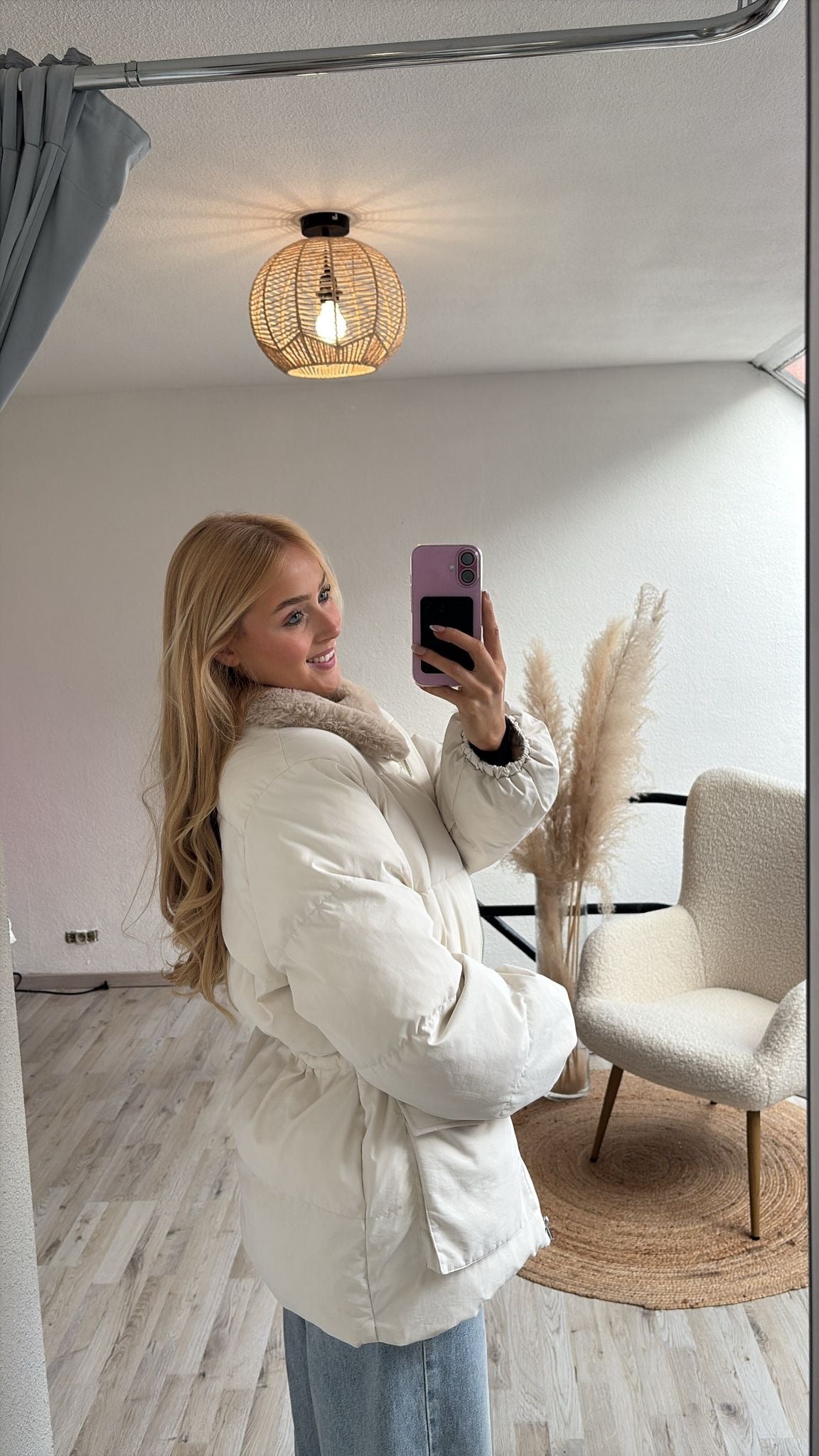 Winterjas crème