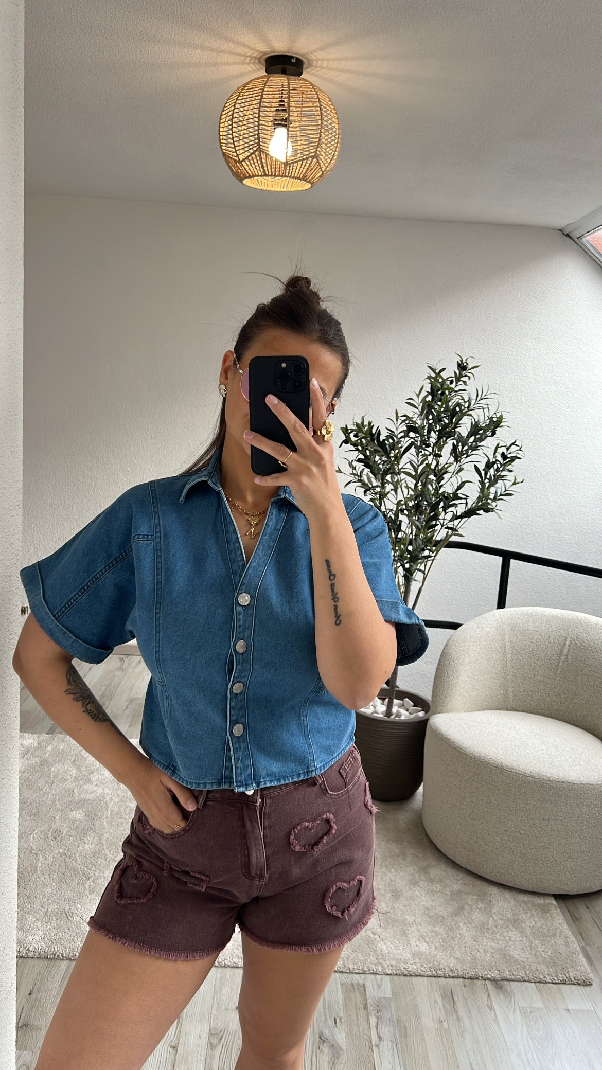 JEANSBLOUSE KNOOPJES