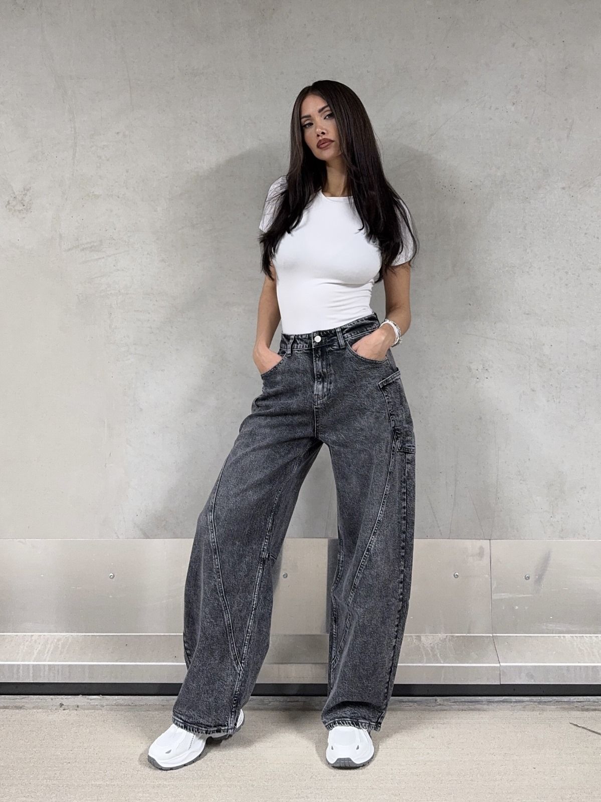 BALLOON JEANS GRIJS