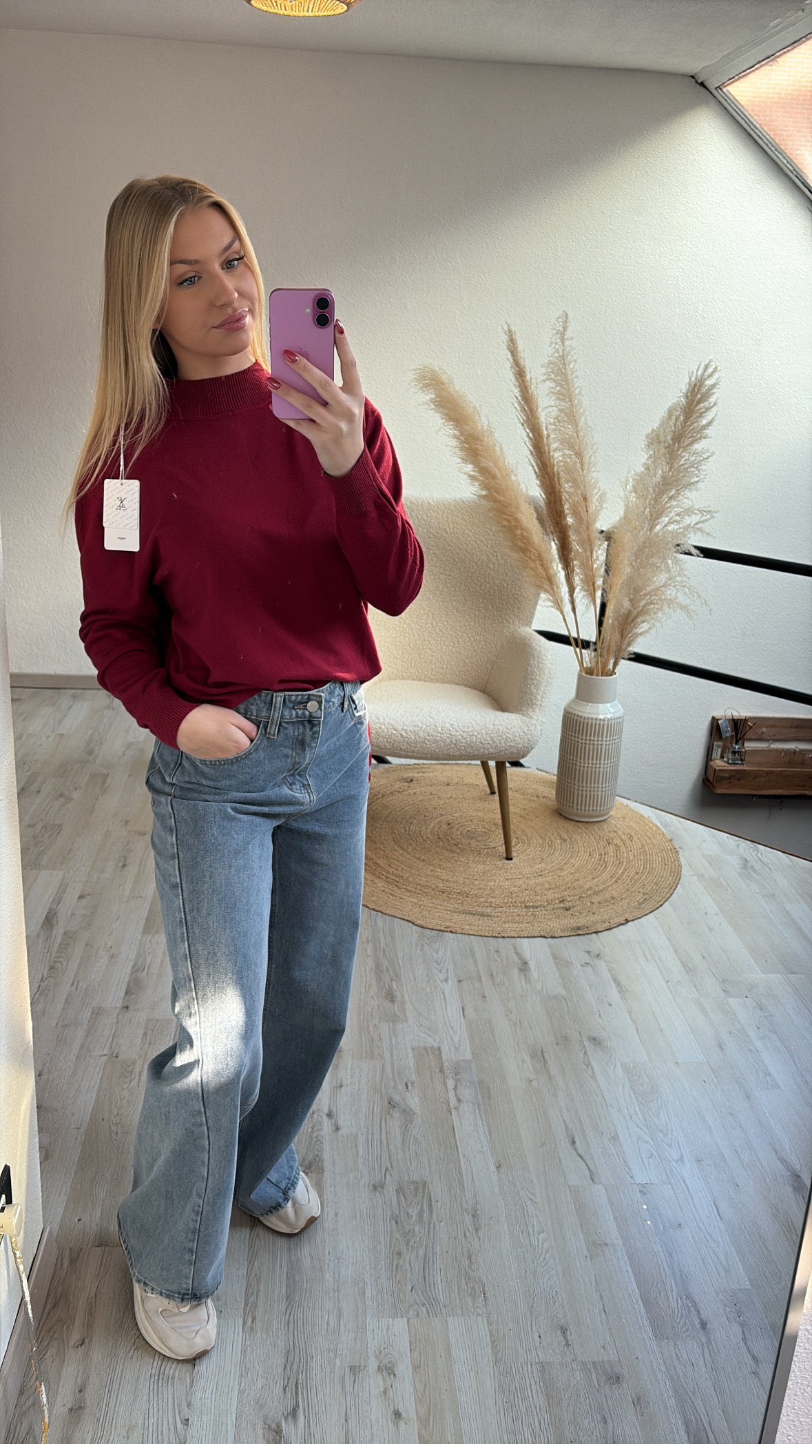 Burgundy knit