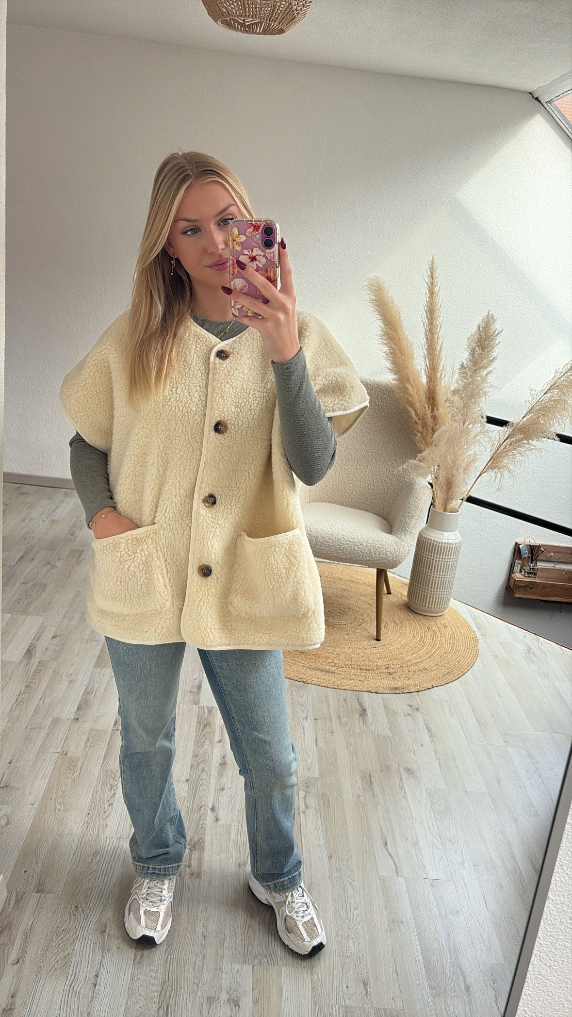 Teddygilet beige