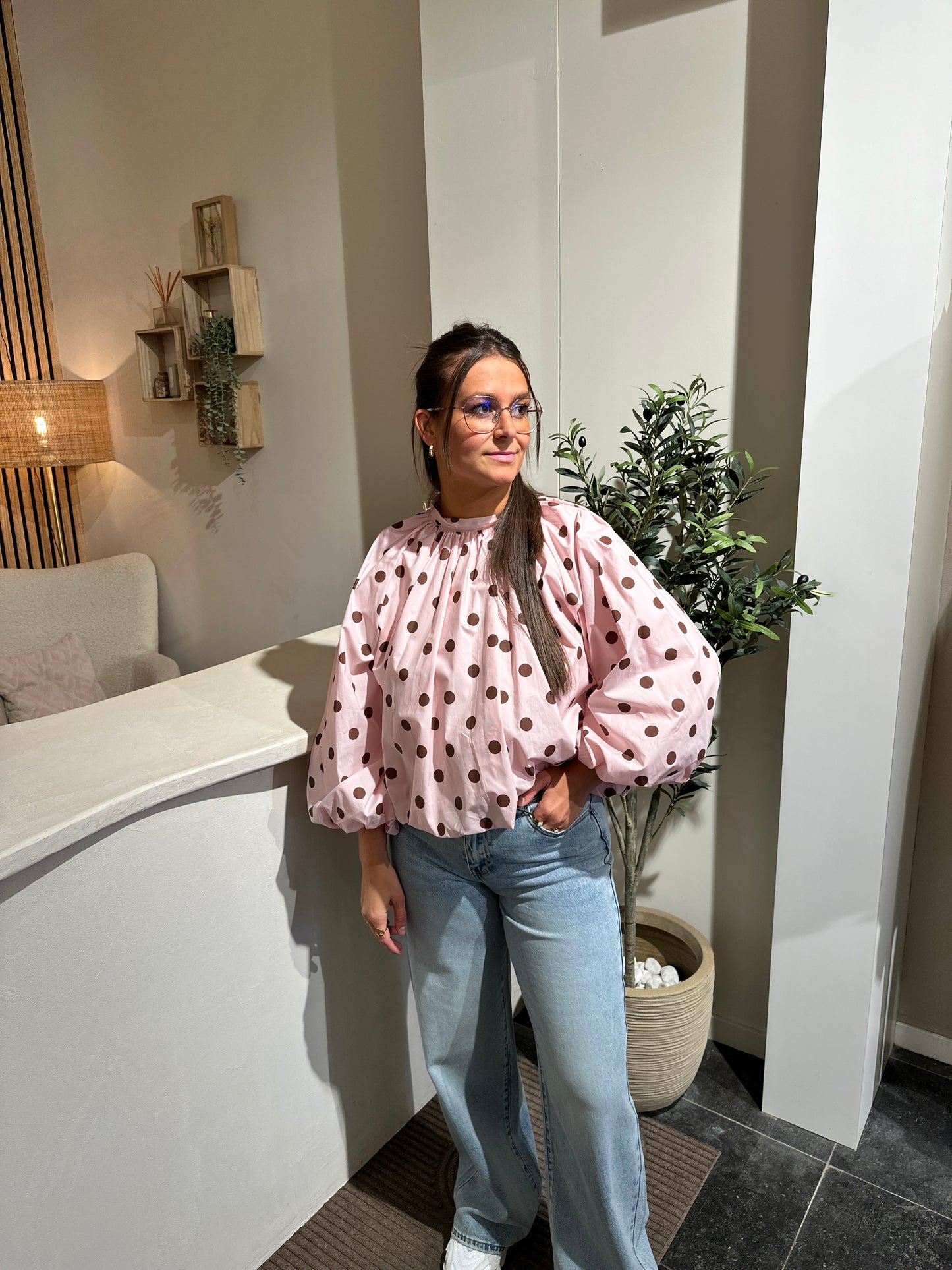 POLKADOTS BLOUSE ROZE