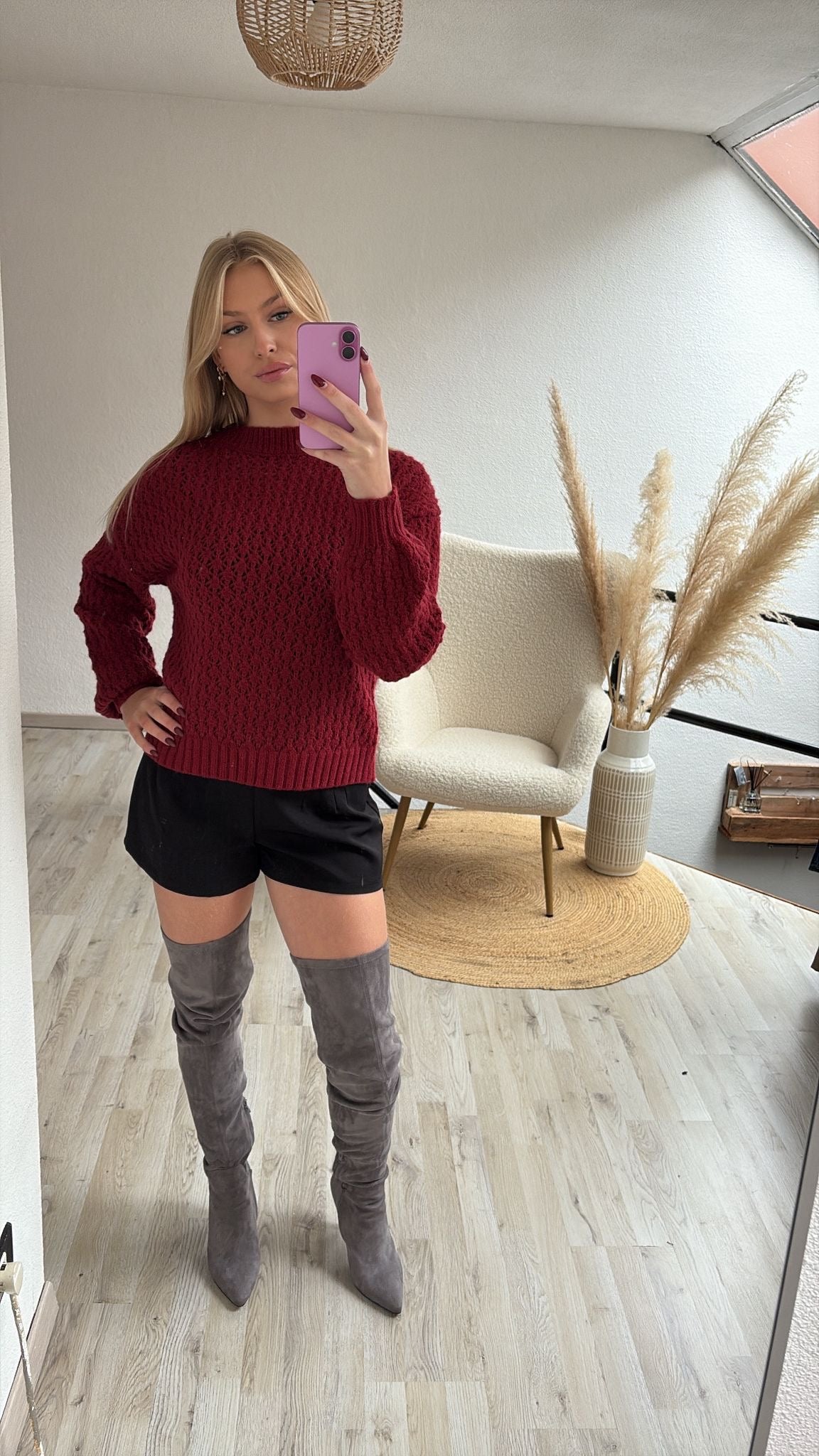 Burgundy knit