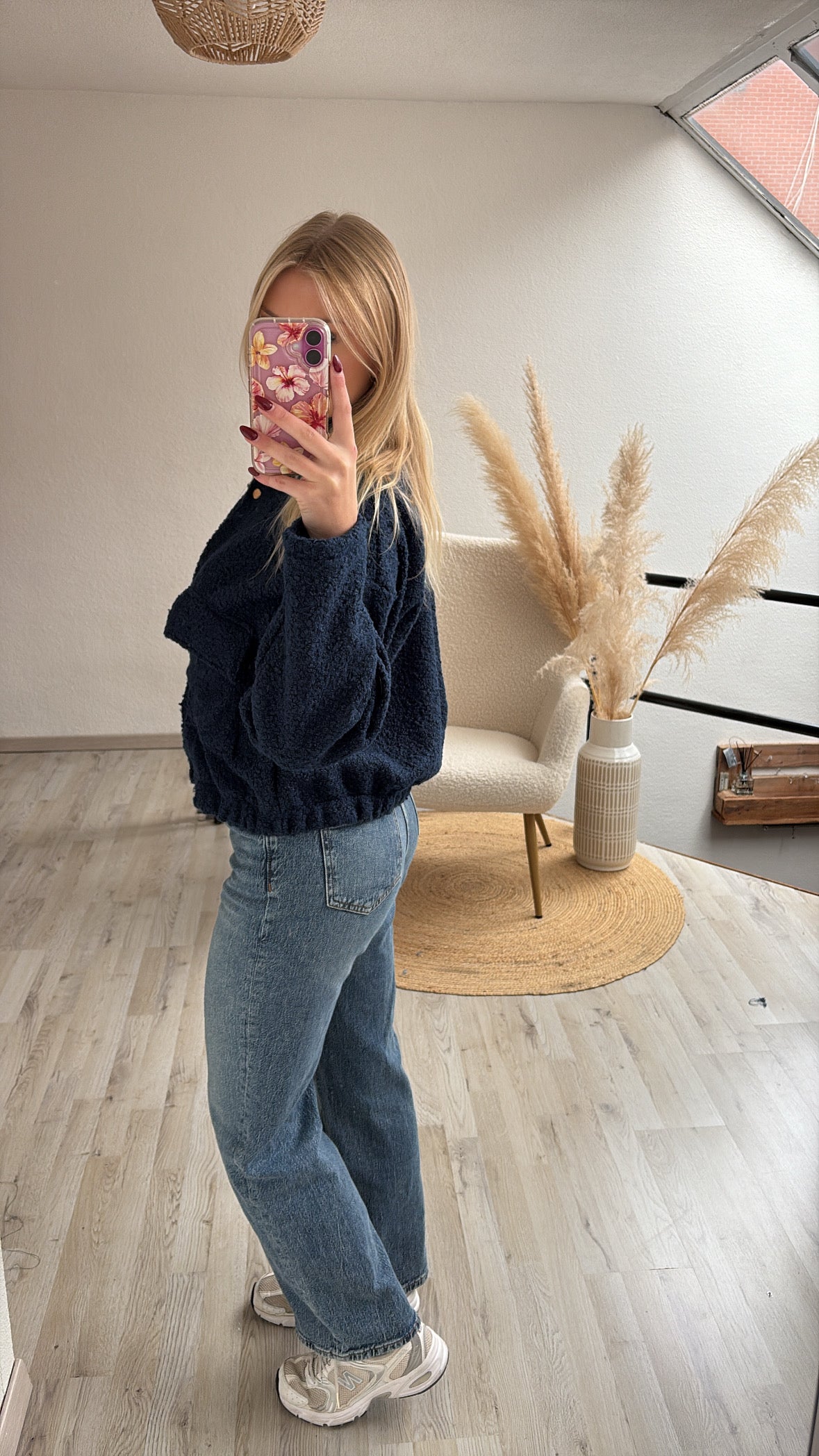 Bomberjas teddy blauw