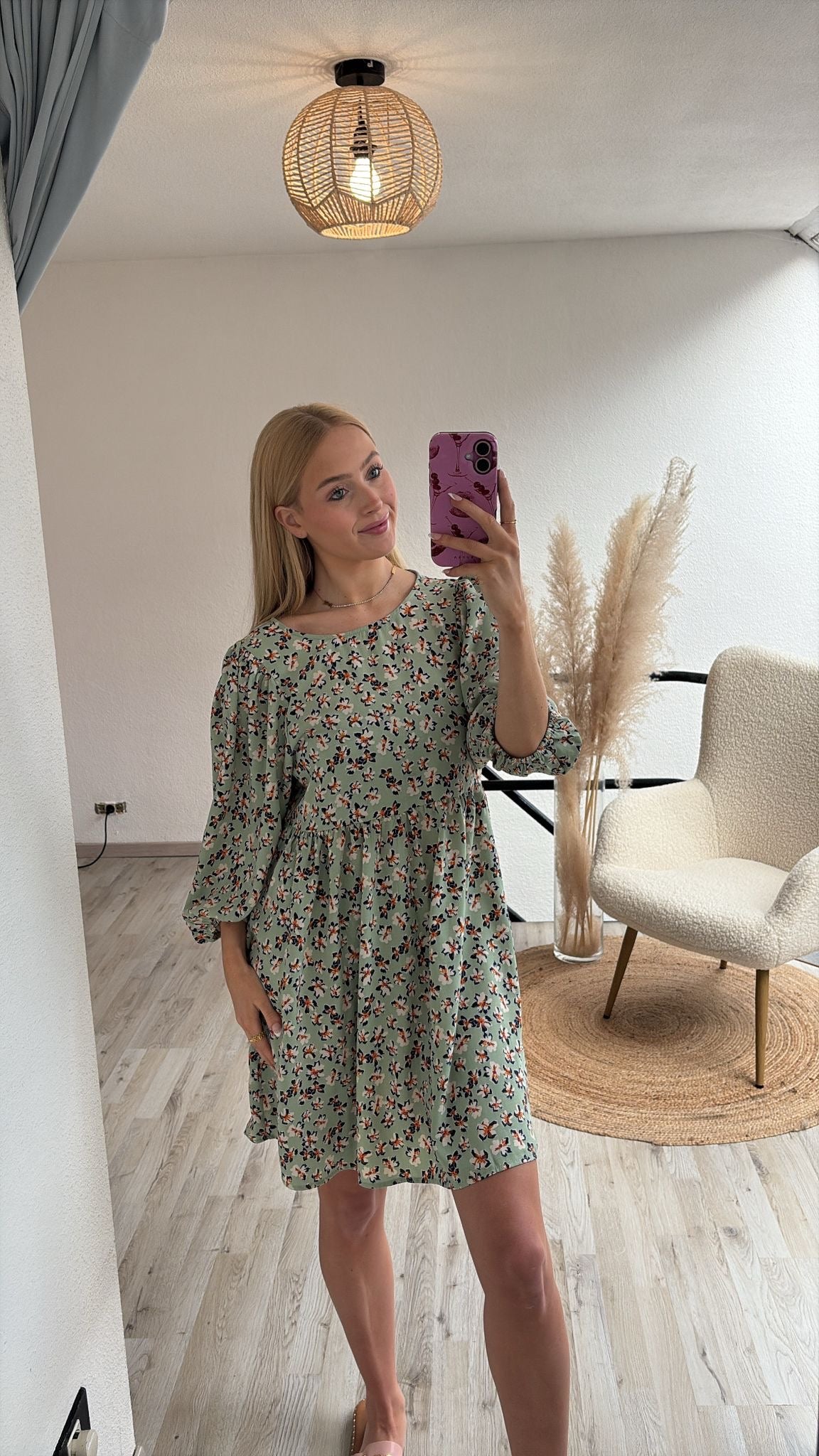Groene jurk print