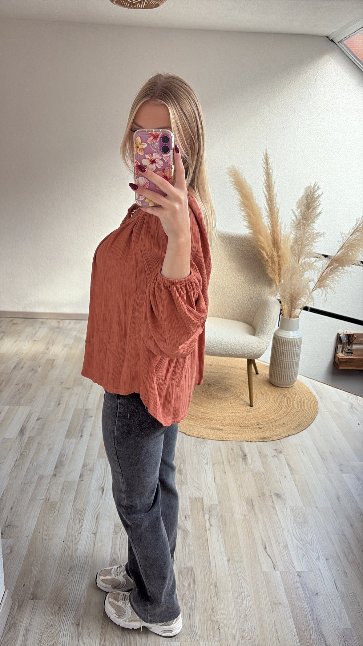Tetrablouse roestkleur